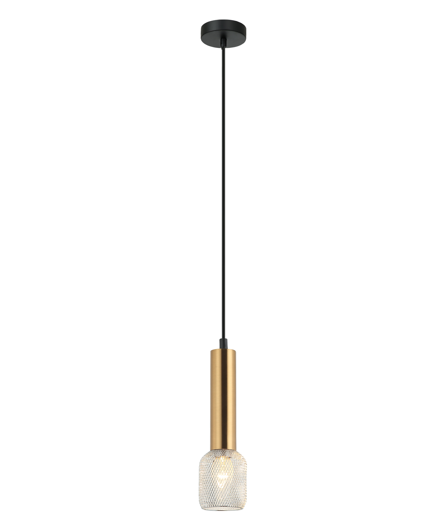 Mimir Brass and Chrome Mesh Pendant