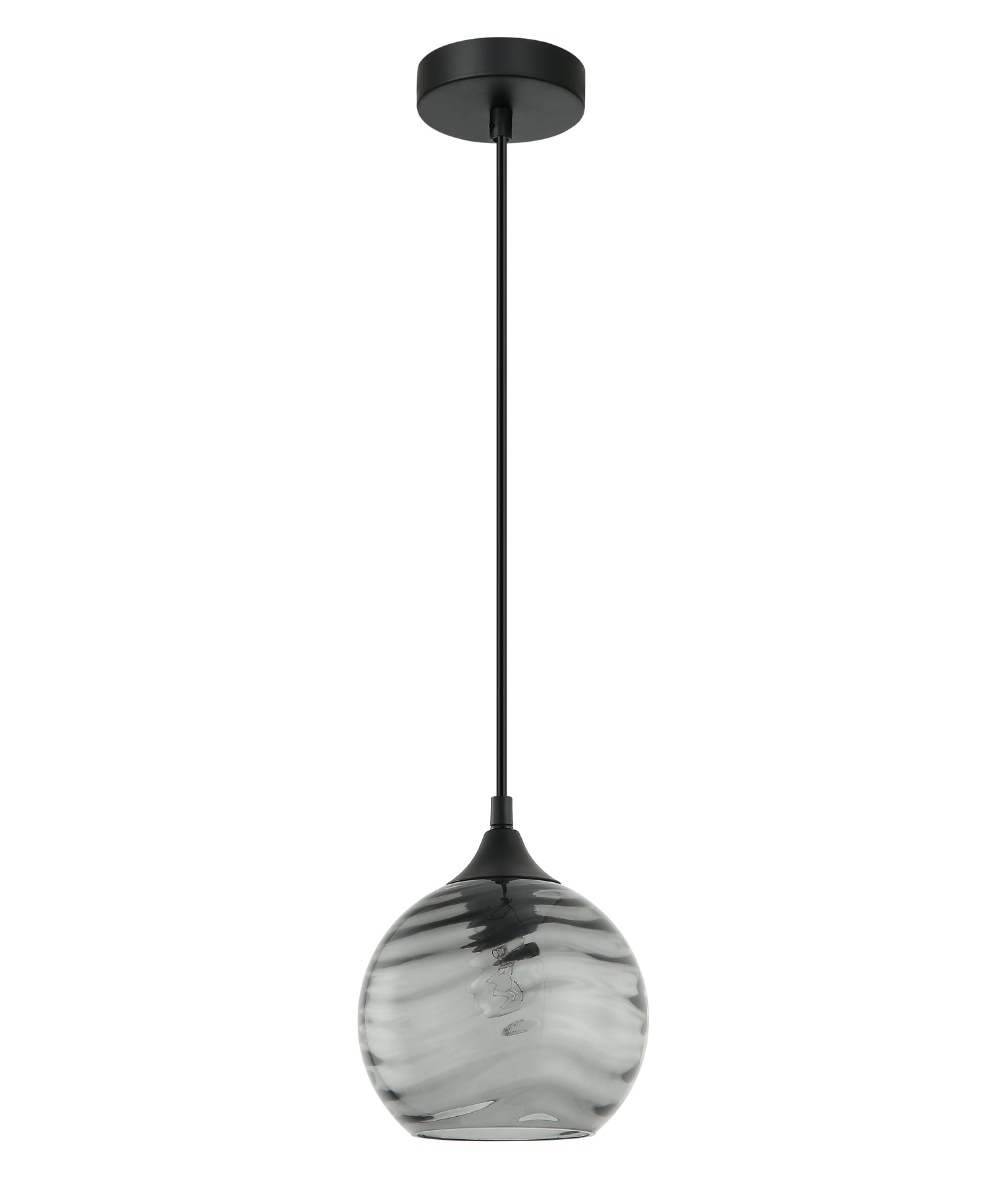 Marble Smokey Black Wine Glass Pendant