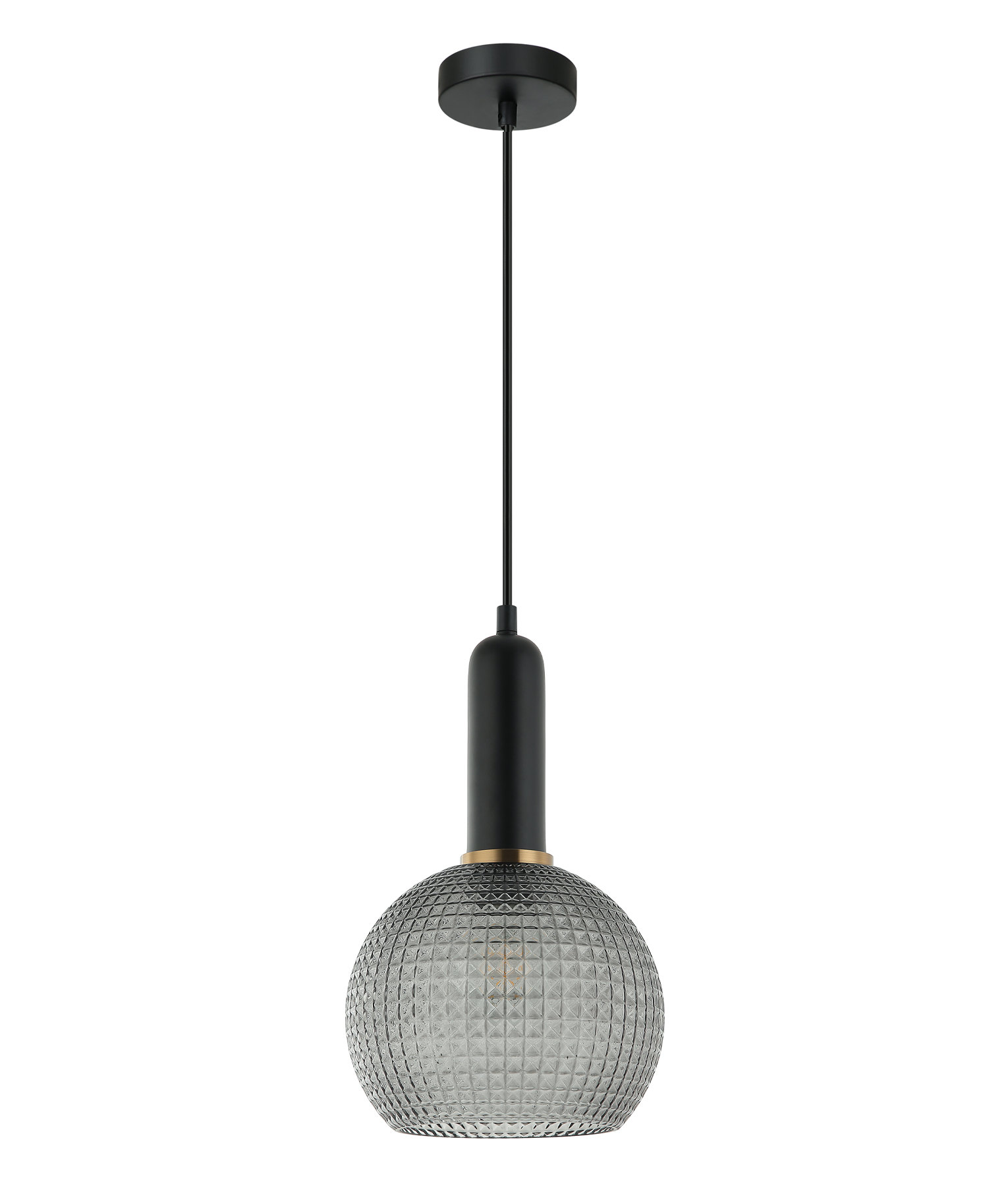 Ball Smokey Black Segmented Wine Glass Pendant