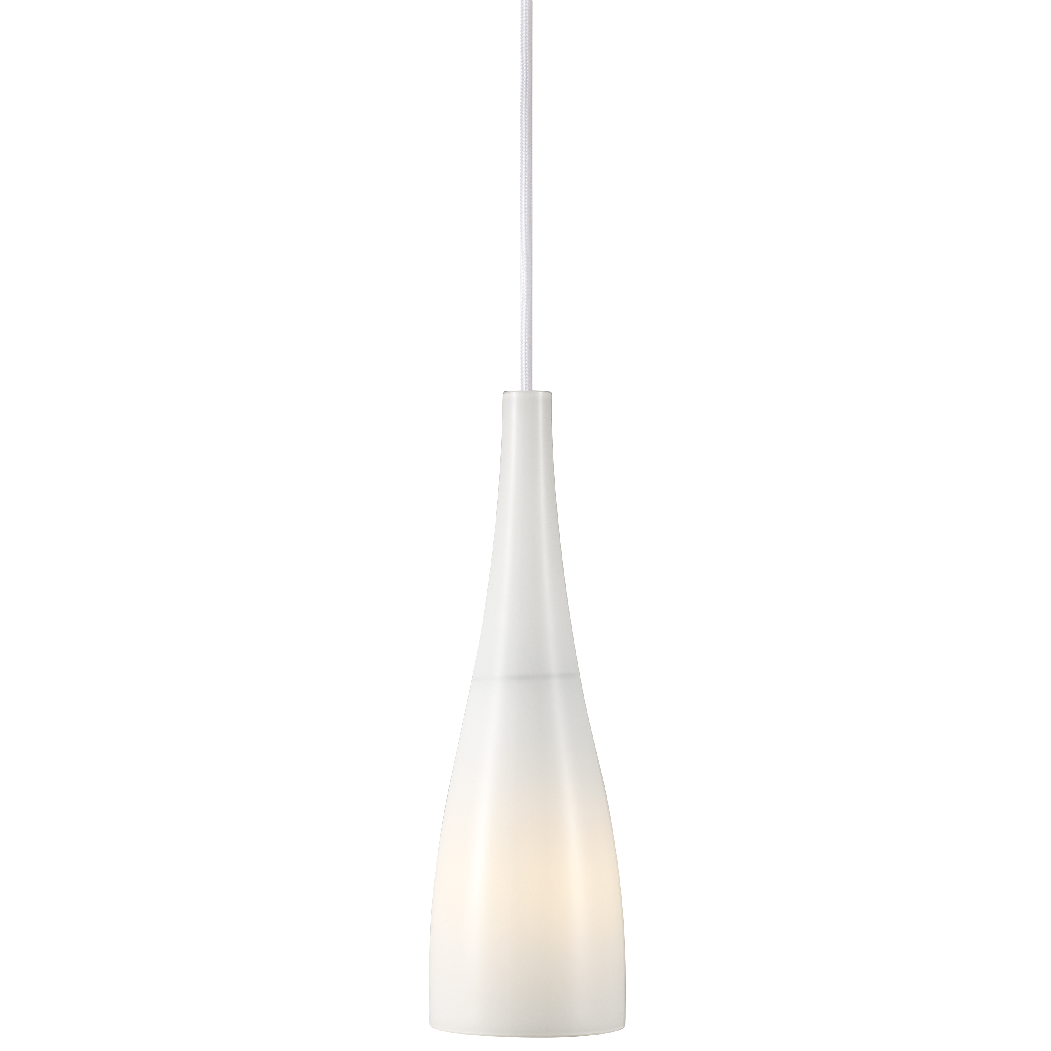 Embla White Mouth Blown Glass Pendant