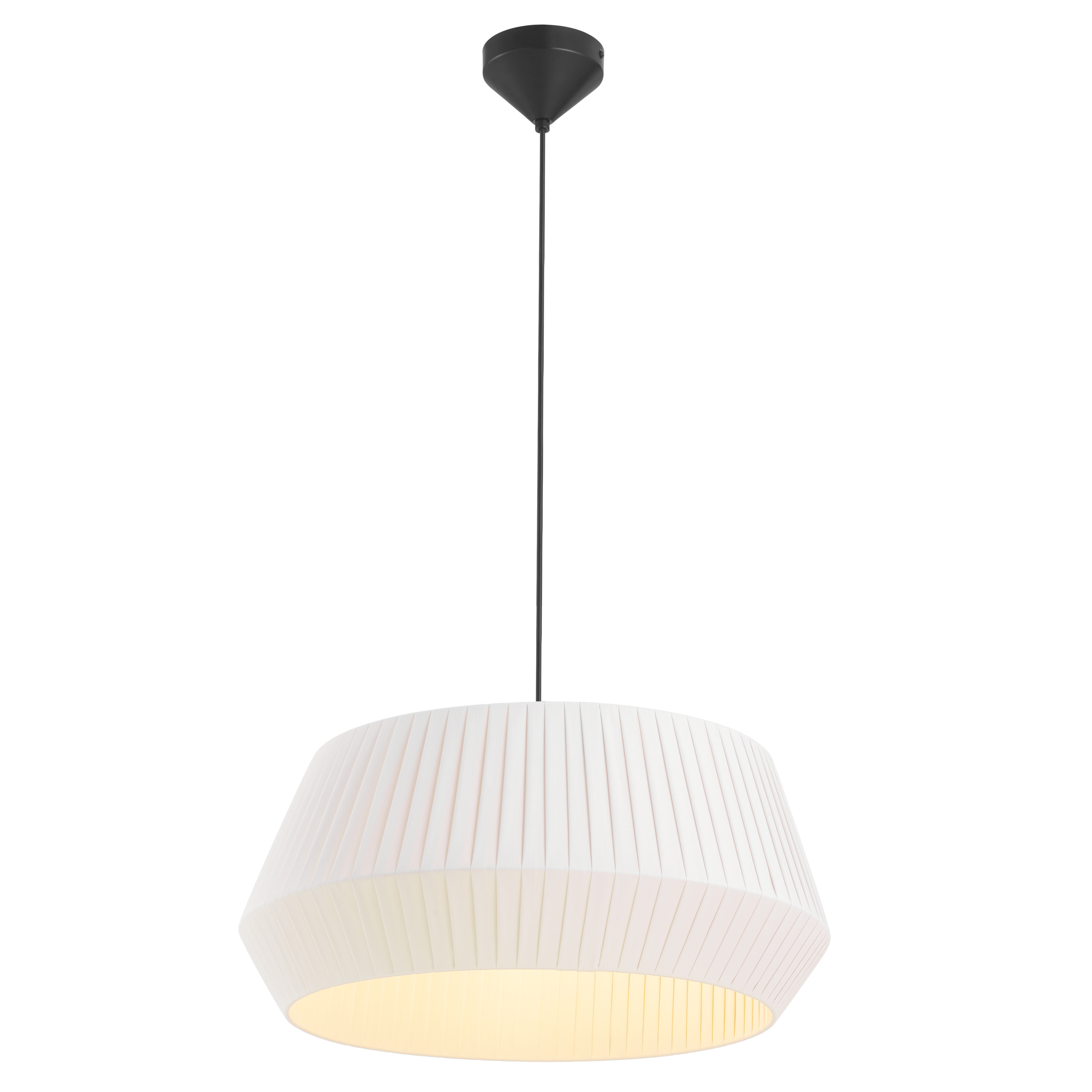 Dicte Pleated Cotton Shade Pendant - White