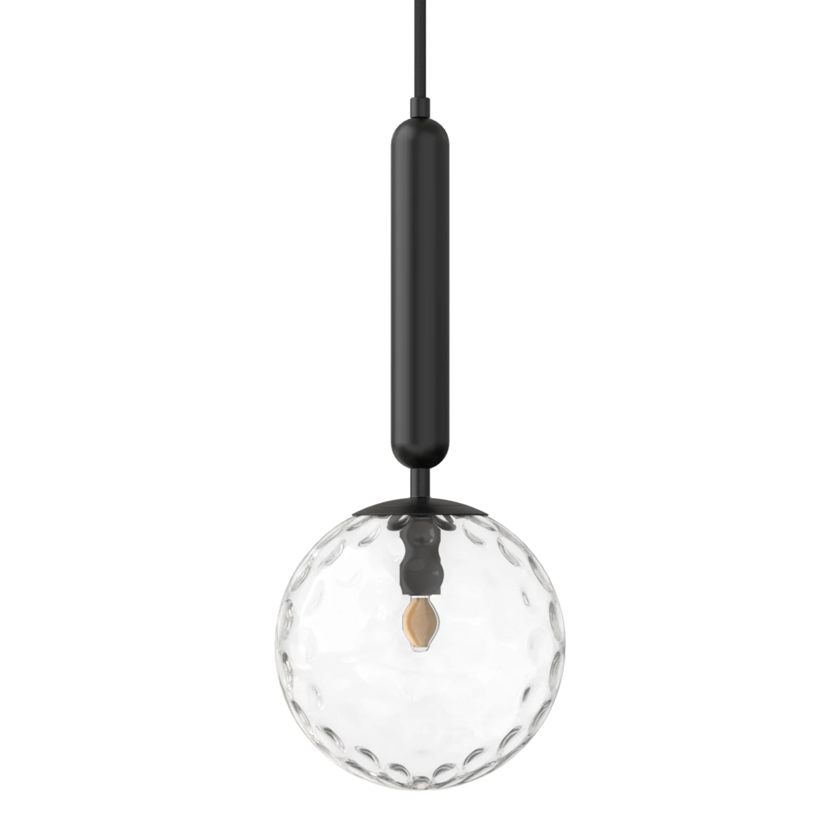 Possum Black Round Blown Glass Pendant