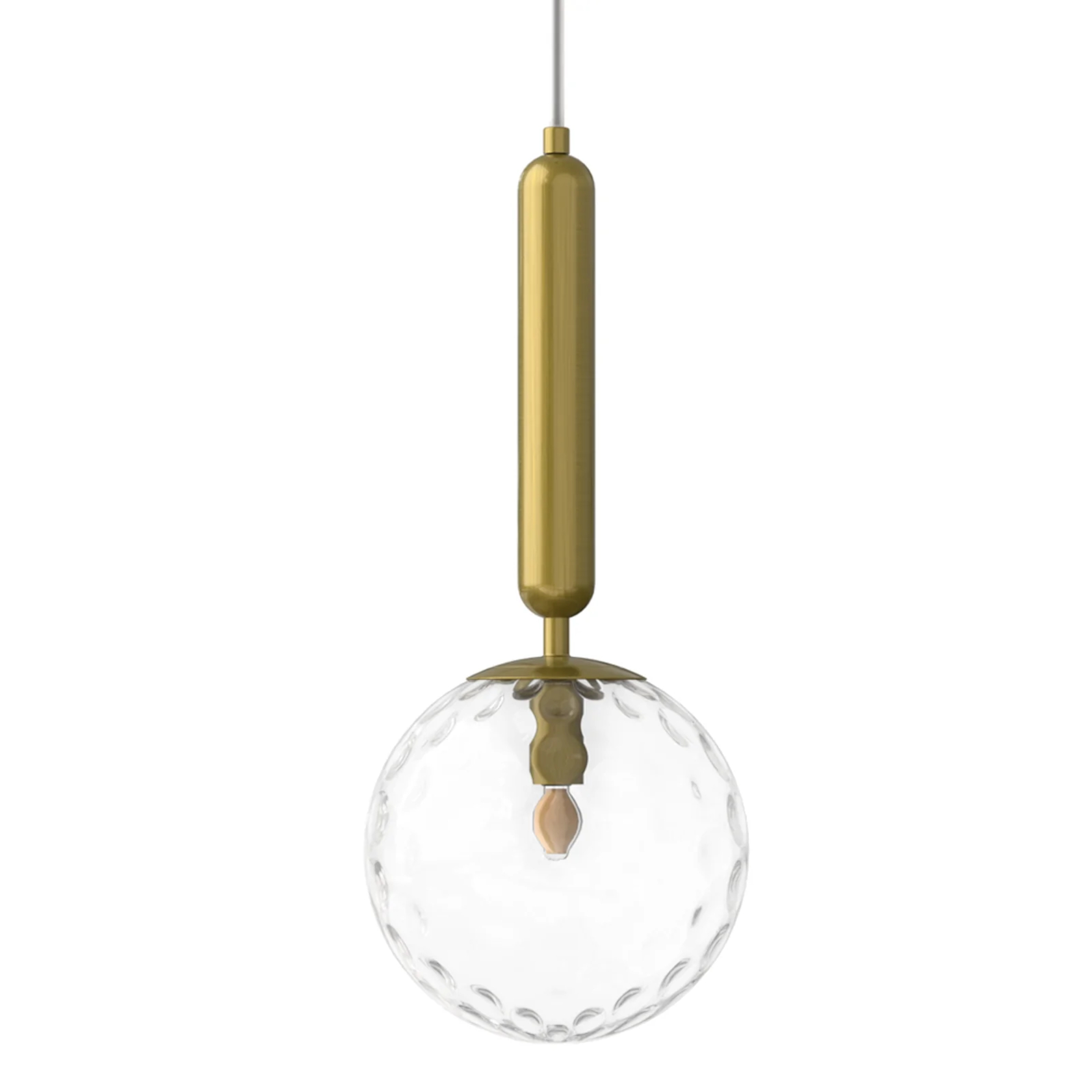 Possum Aged Brass Round Blown Glass Pendant