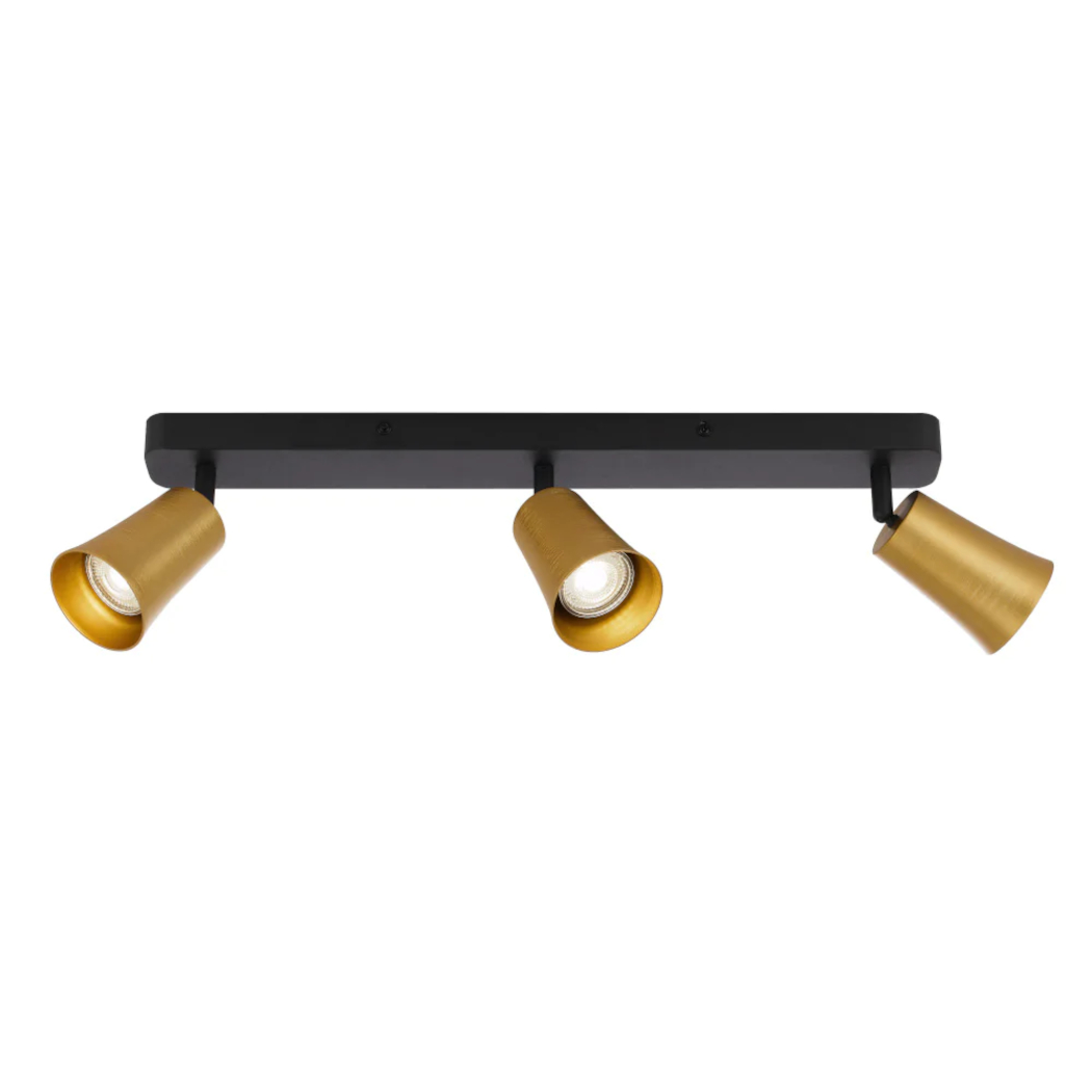Avery 3 Light Gold Black Linear Bar Spot Light