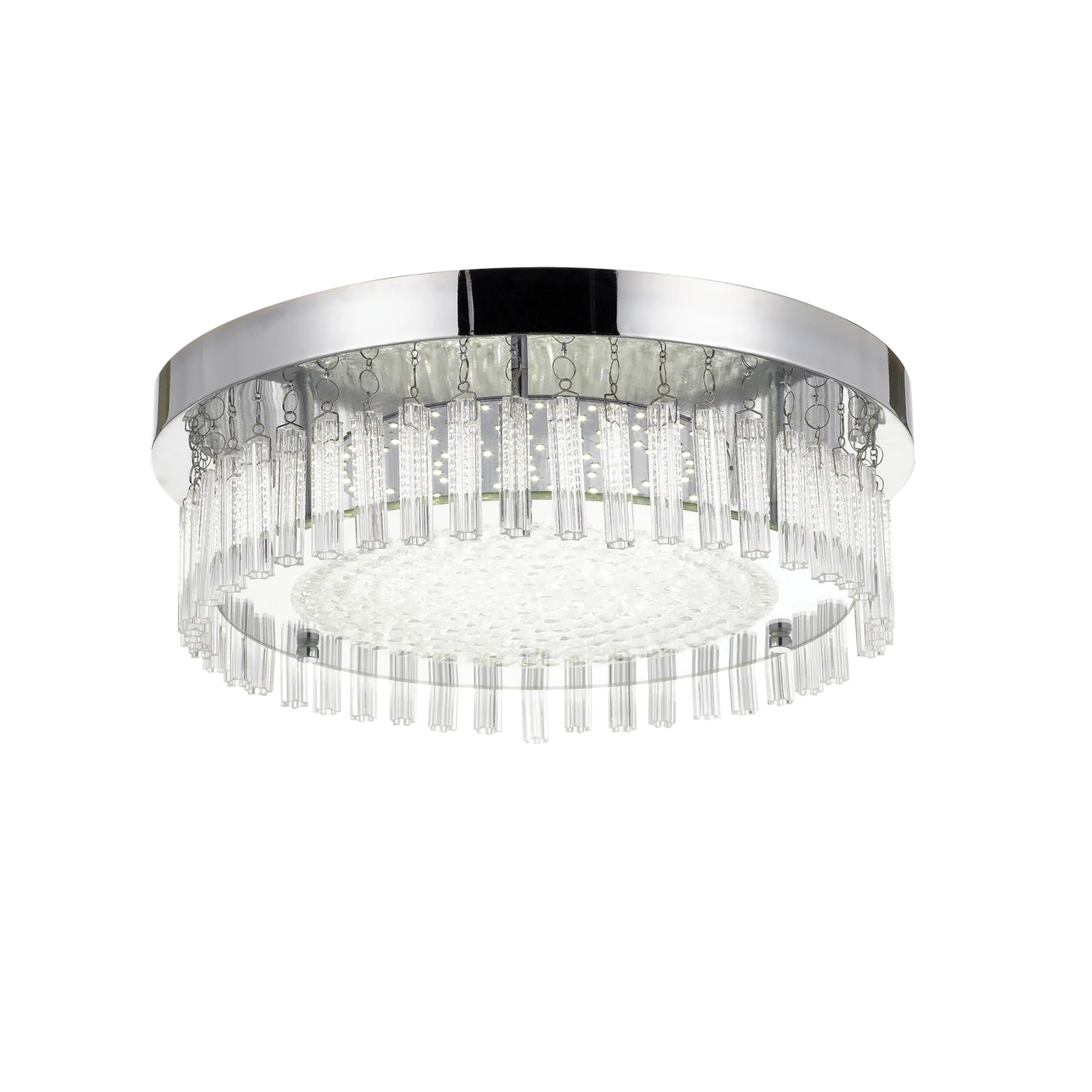 Andrada 30W Round Chrome Crystal Ceiling Light