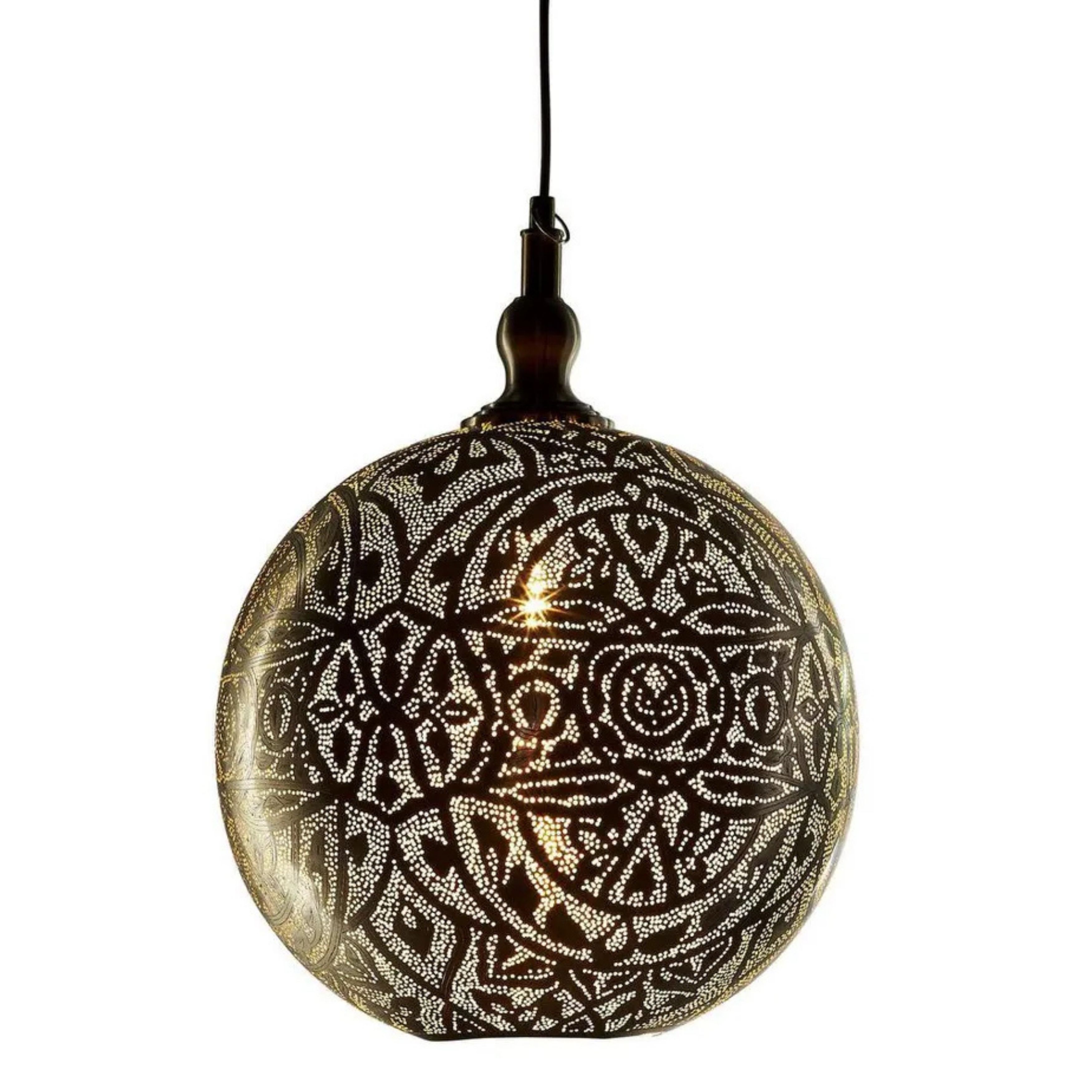 Moroccan Silver Ball Pendant Lamp