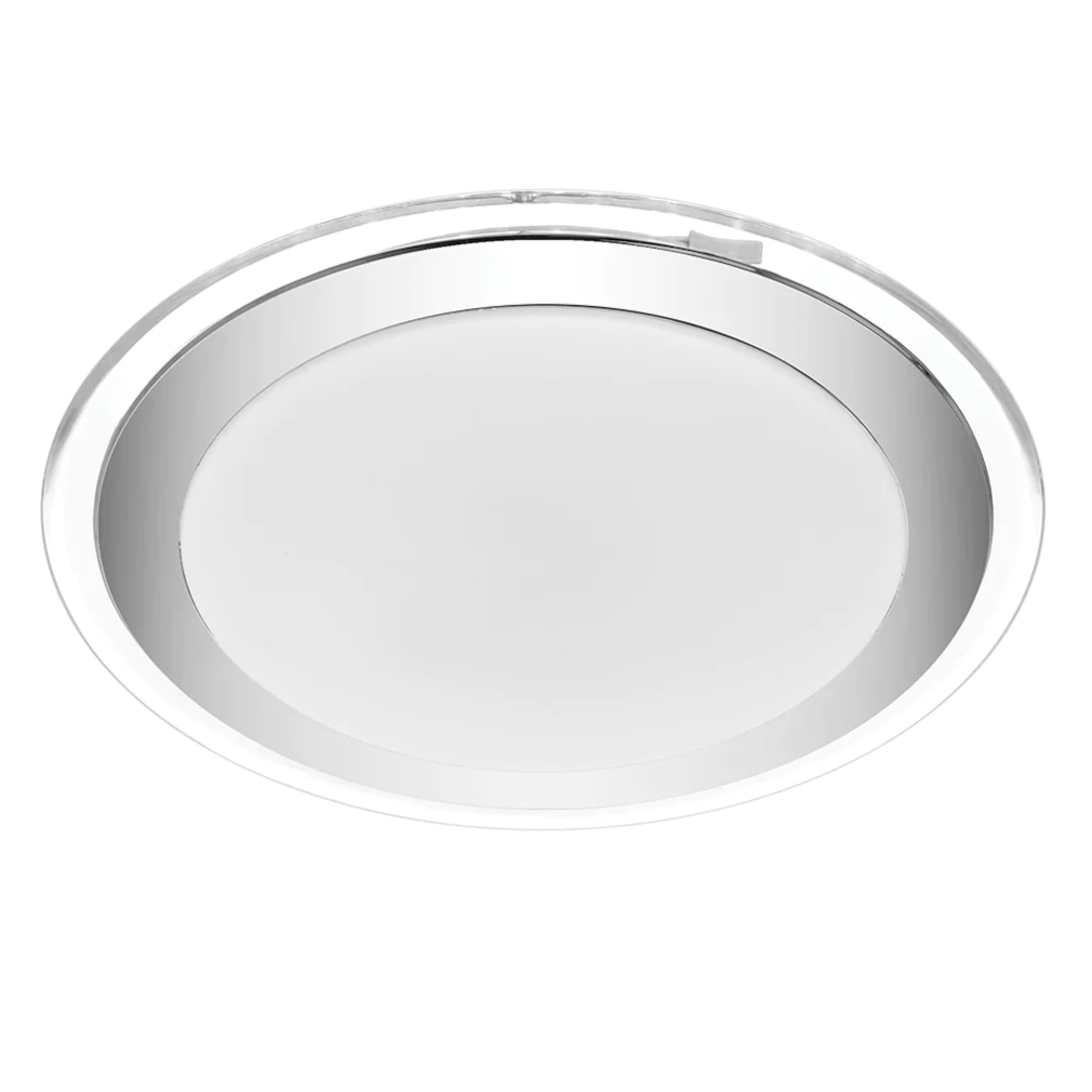 Aslan Chrome Trim 3CCT Dimmable Round Oyster Light