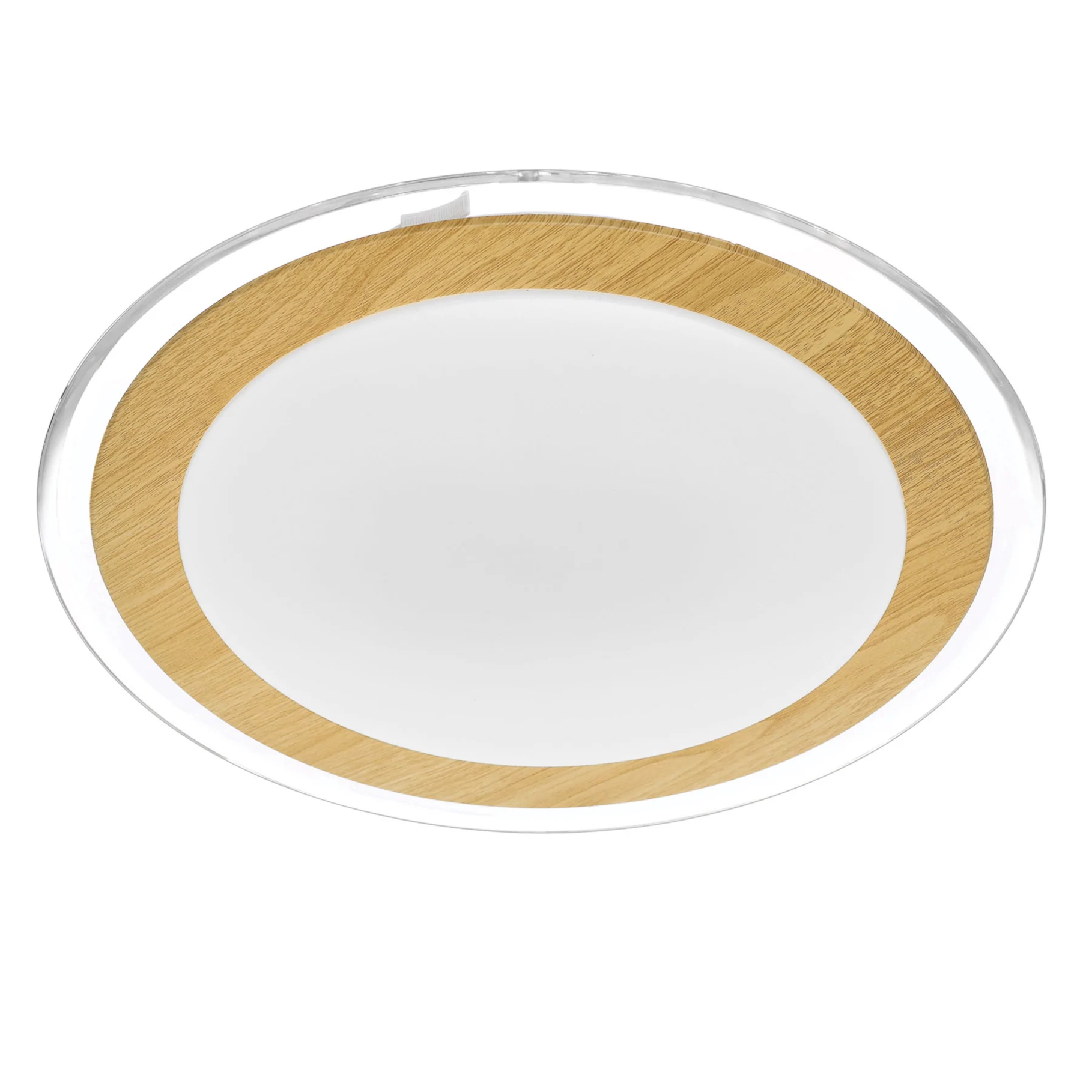 Aslan Oak Trim 3CCT Dimmable Round Oyster Light