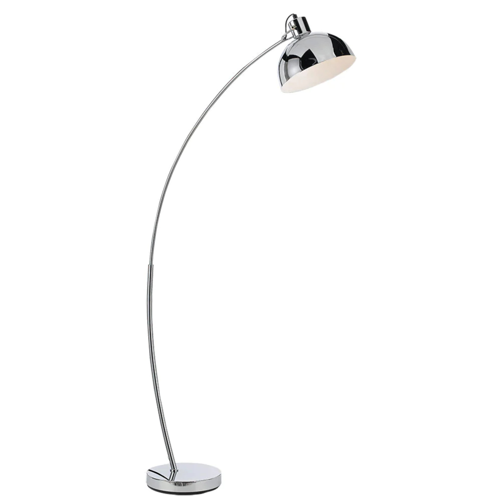 Beatrix Chrome Metal Arc Floor Lamp