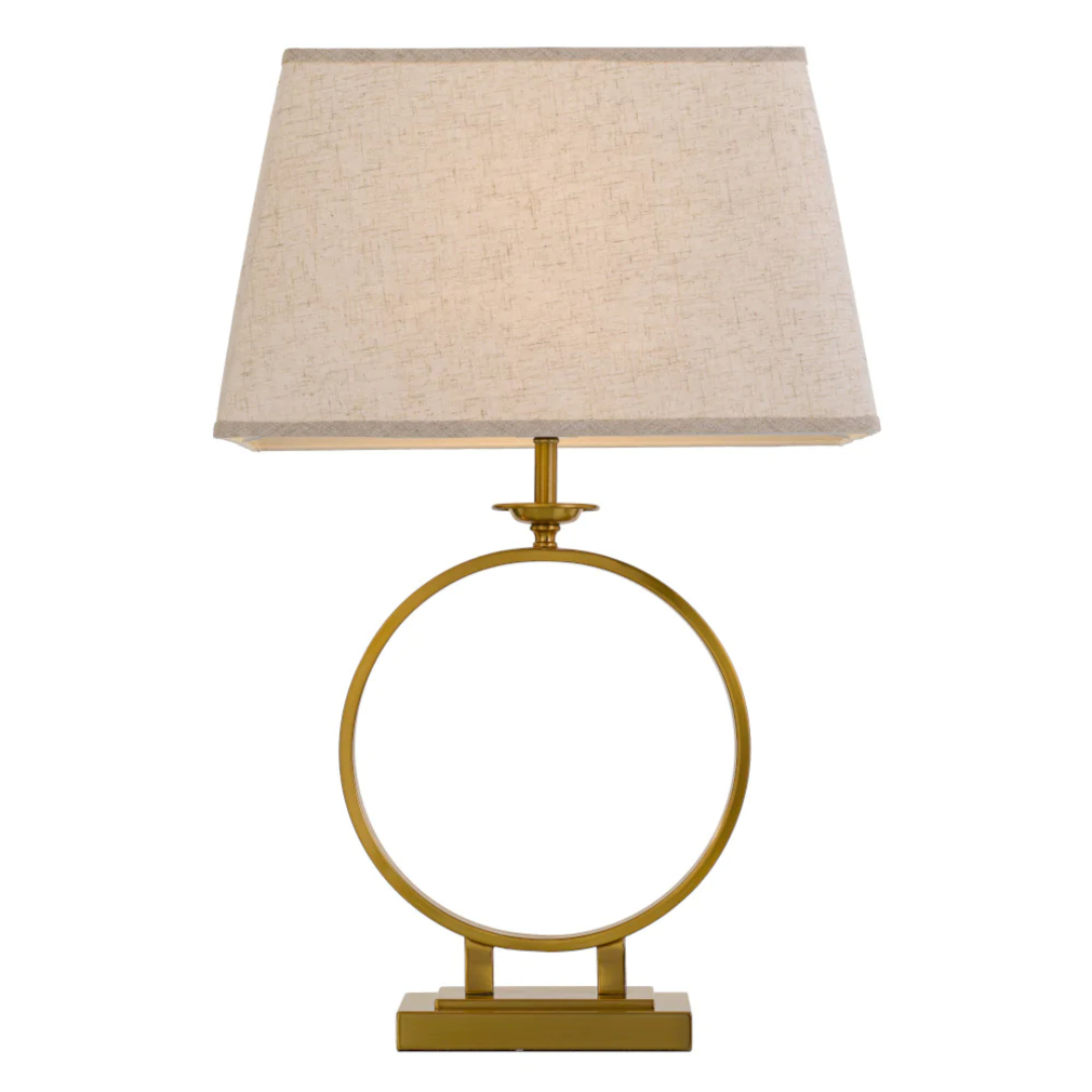 Berroca Aged Gold Circle Base Modern Table Lamp