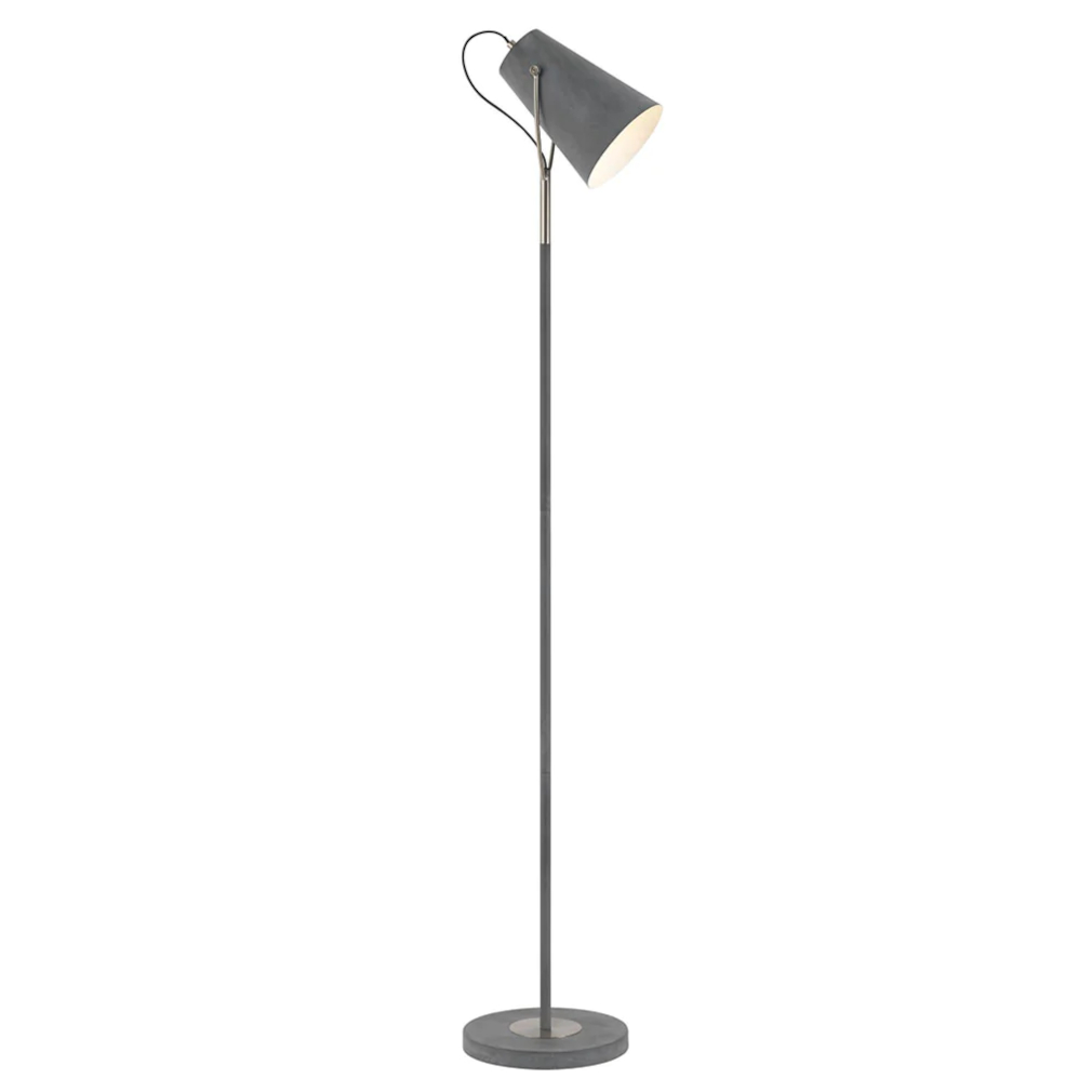 Chevron Grey with Nickel Reading Floor Lamp