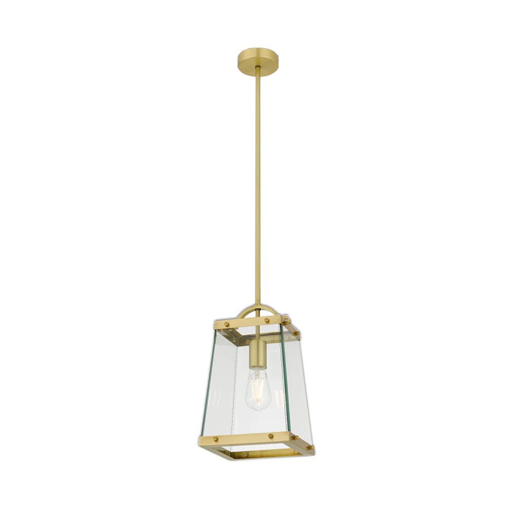 Cola Single Light Brass Lantern Pendant
