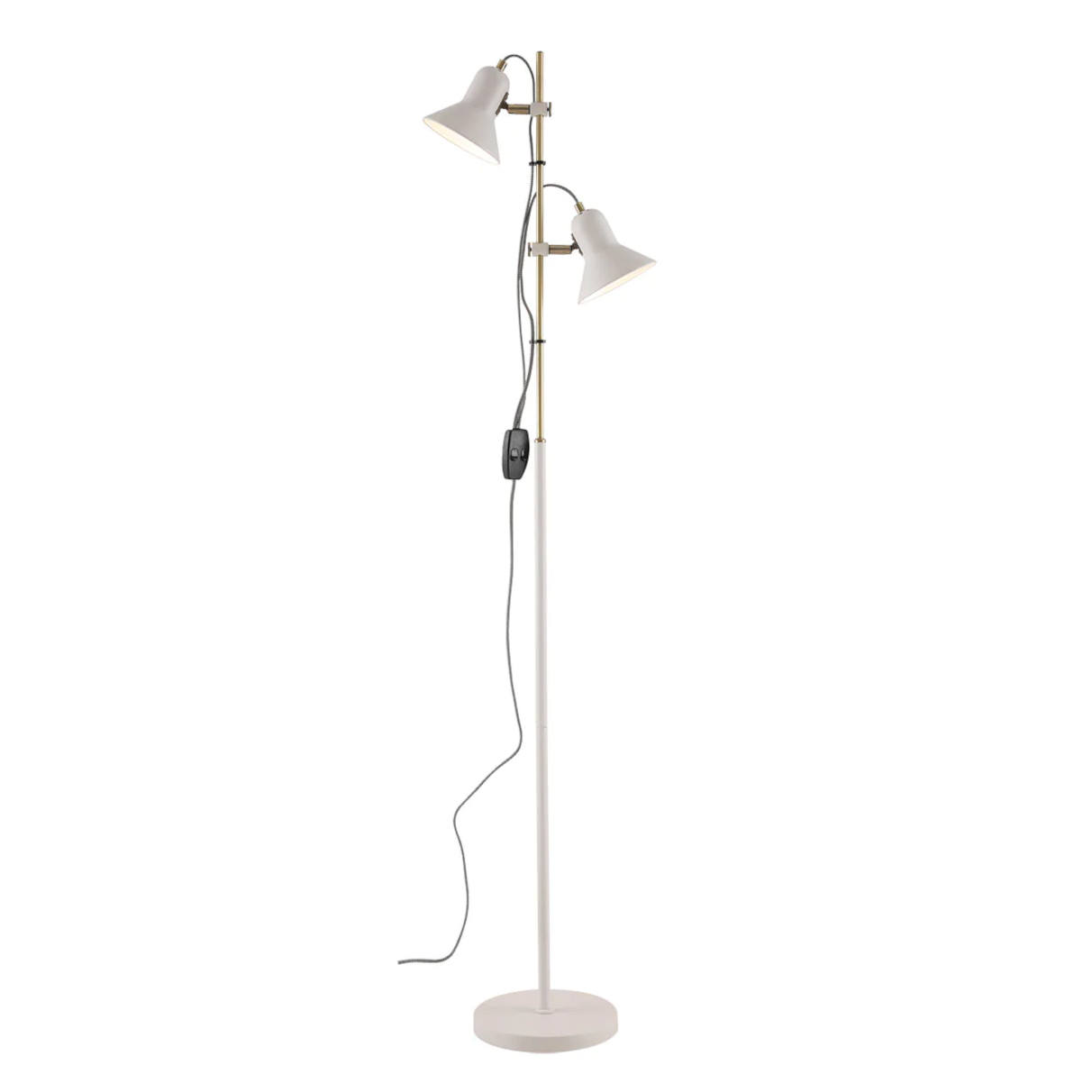 Coventry White Twin Head Reading Floor Lamp