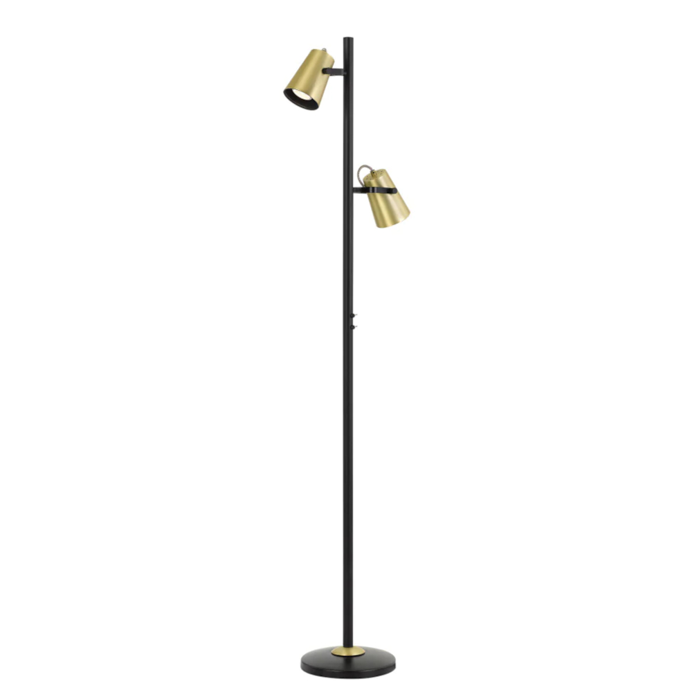 Desiree Black Twin Head Floor Lamp