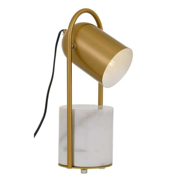 Forster White and Gold Curved Modern Desk Lamp
