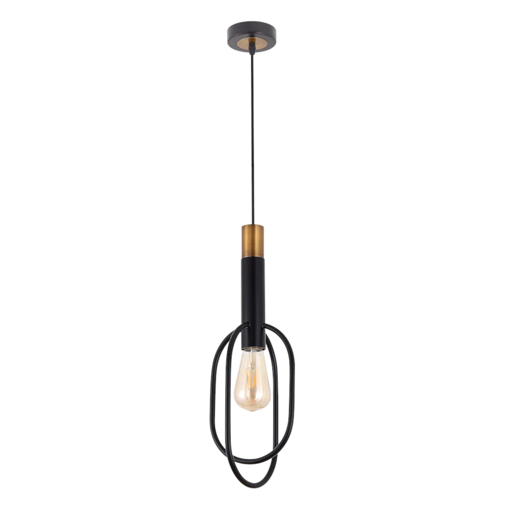 Black Gold Oval Frame Pendant