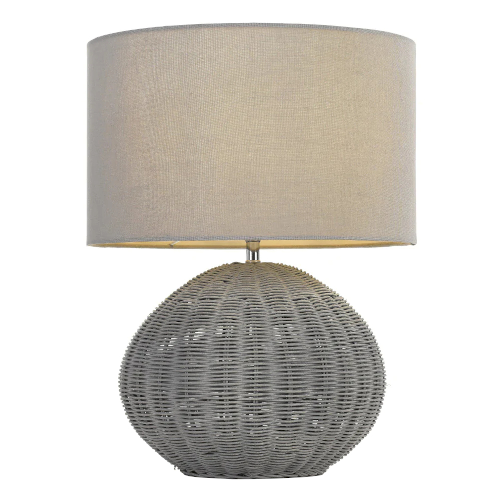 Logan Grey Rattan Coastal Table Lamp