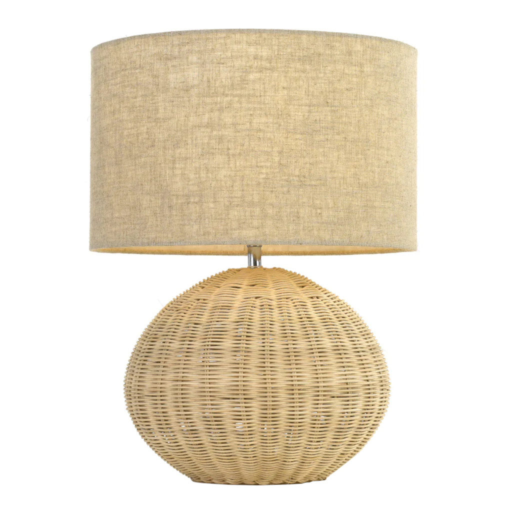 Logan Sand Rattan Coastal Table Lamp