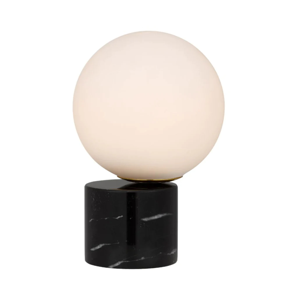 Northampton Black Marble and Opal Glass Table Lamp