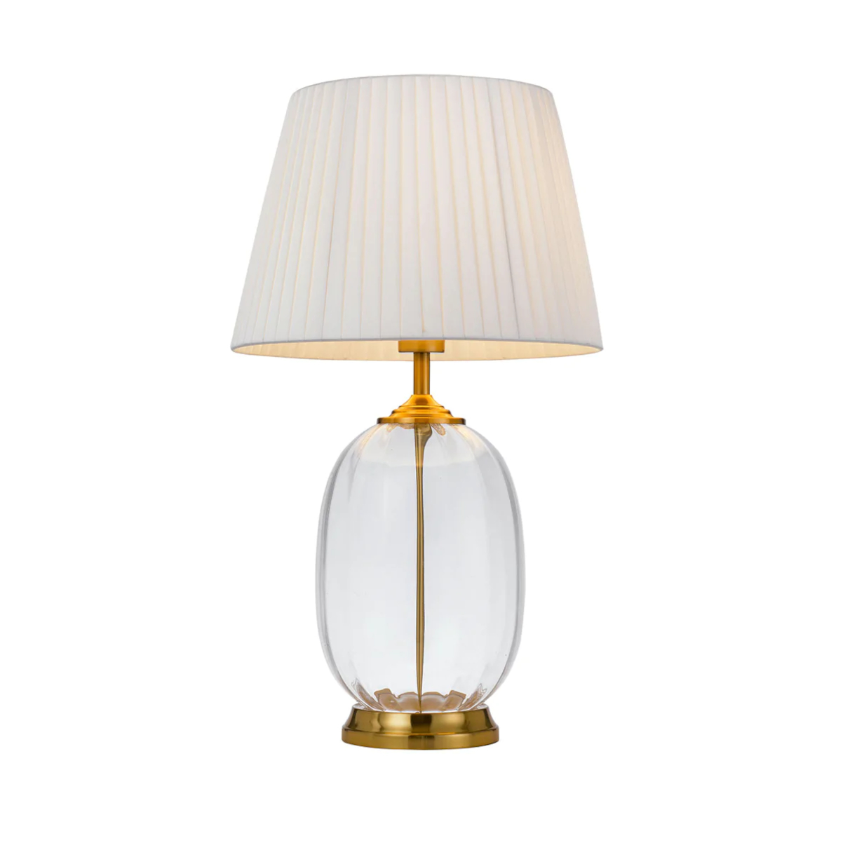 Pearl Ivory Clear Glass Table Lamp