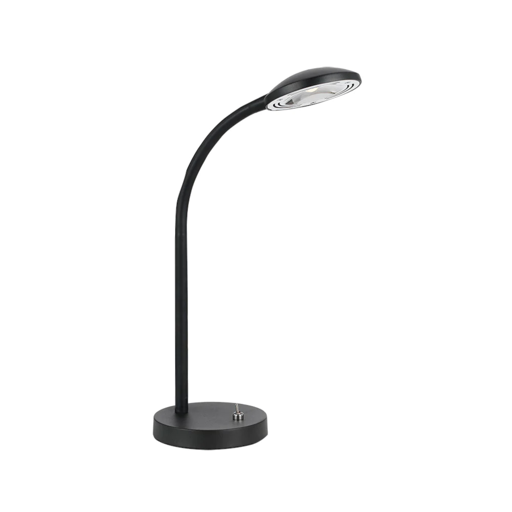 Timothy Black Modern Contemporary Post Desk Lamp