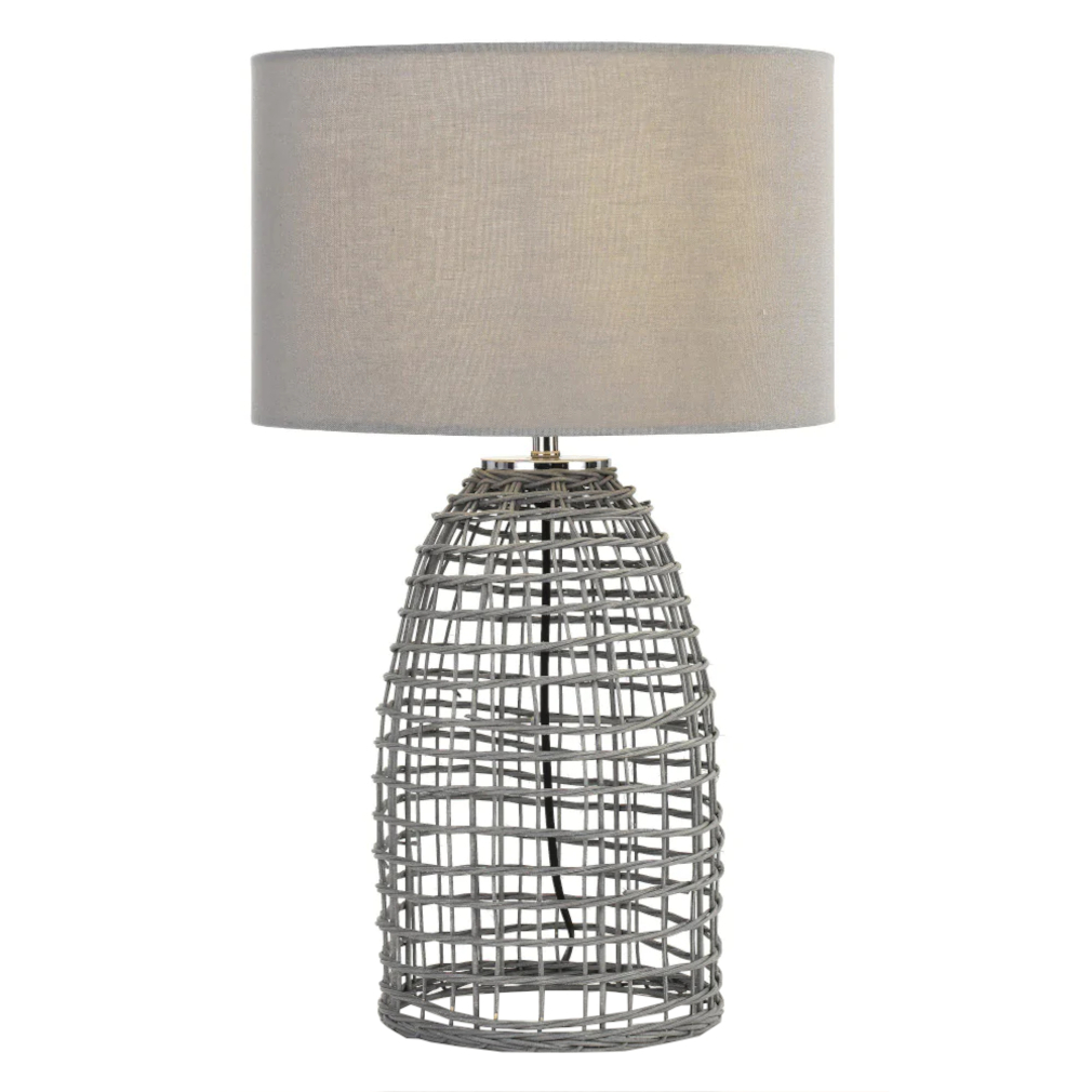 Bali Grey Rattan Base Coastal Table Lamp