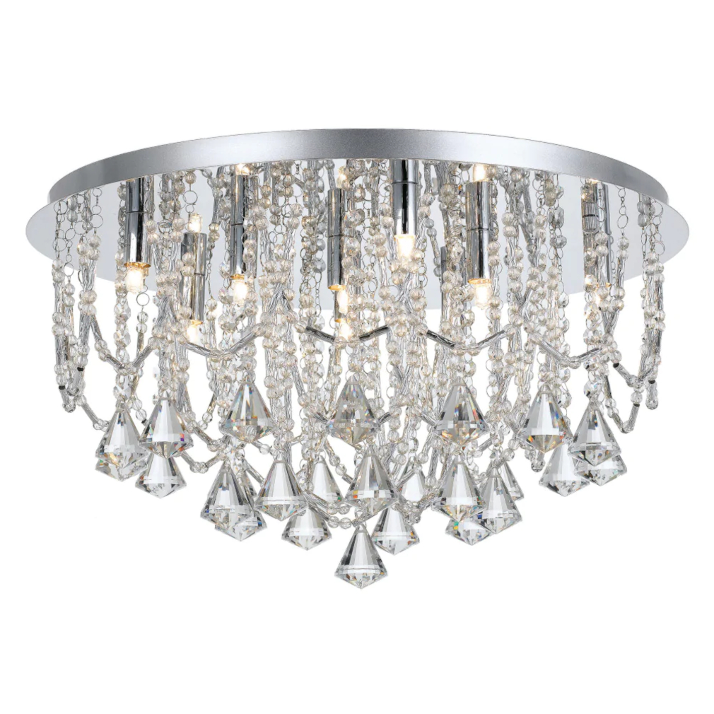 Sandara Chrome Crystal Ceiling Light