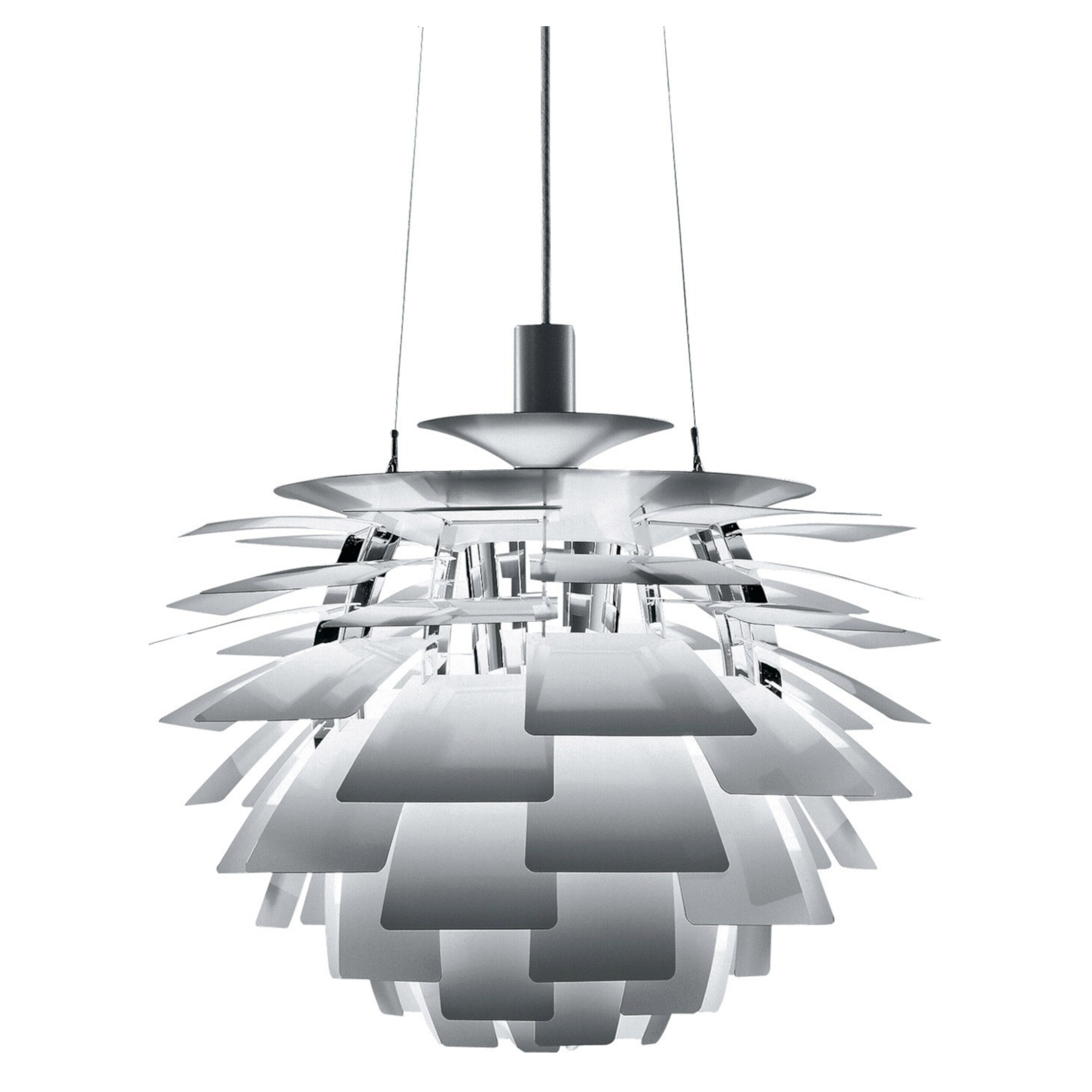 Chrome Metal Leaves Cone Feature Pendant Light