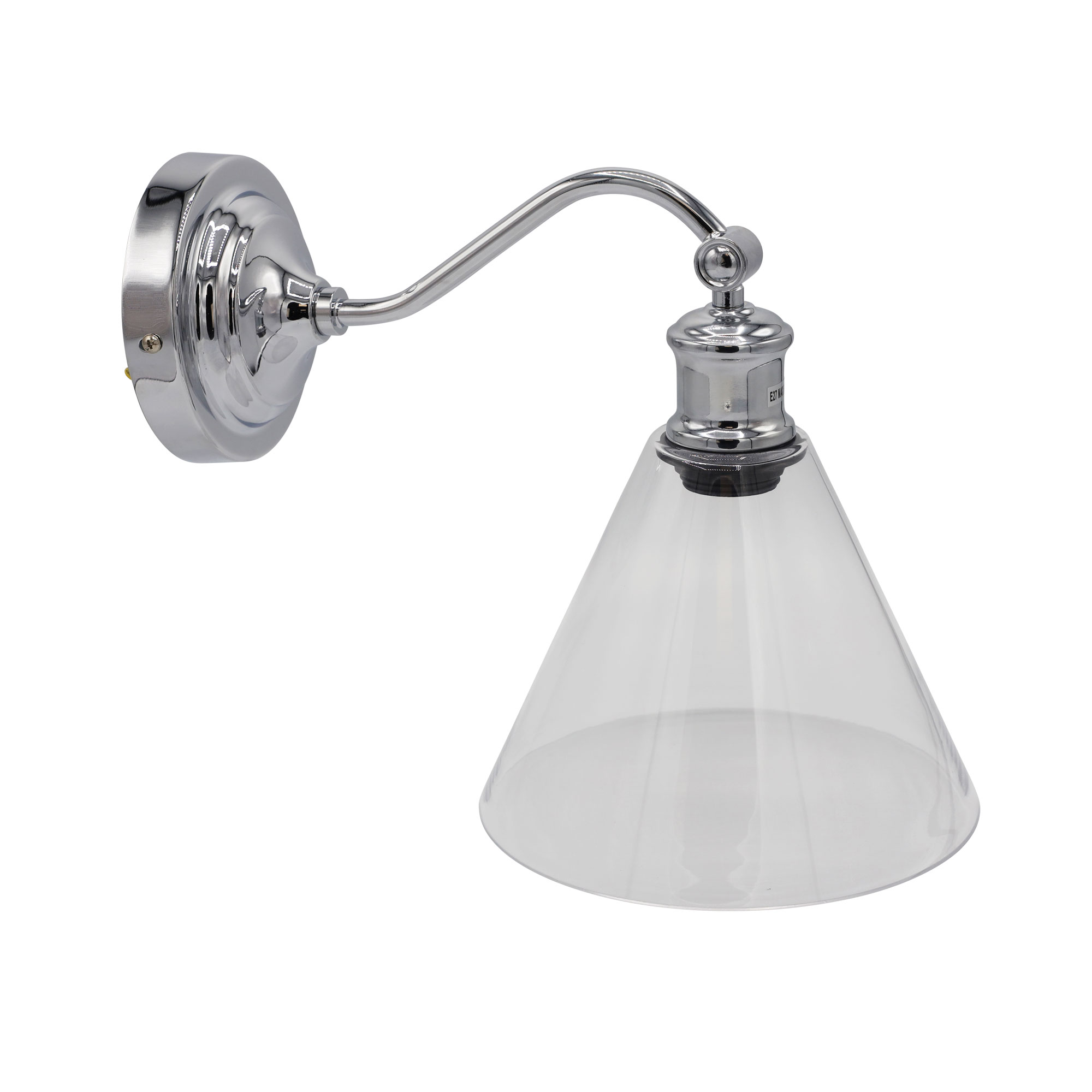 Aren Chrome Classic Glass Wall Light