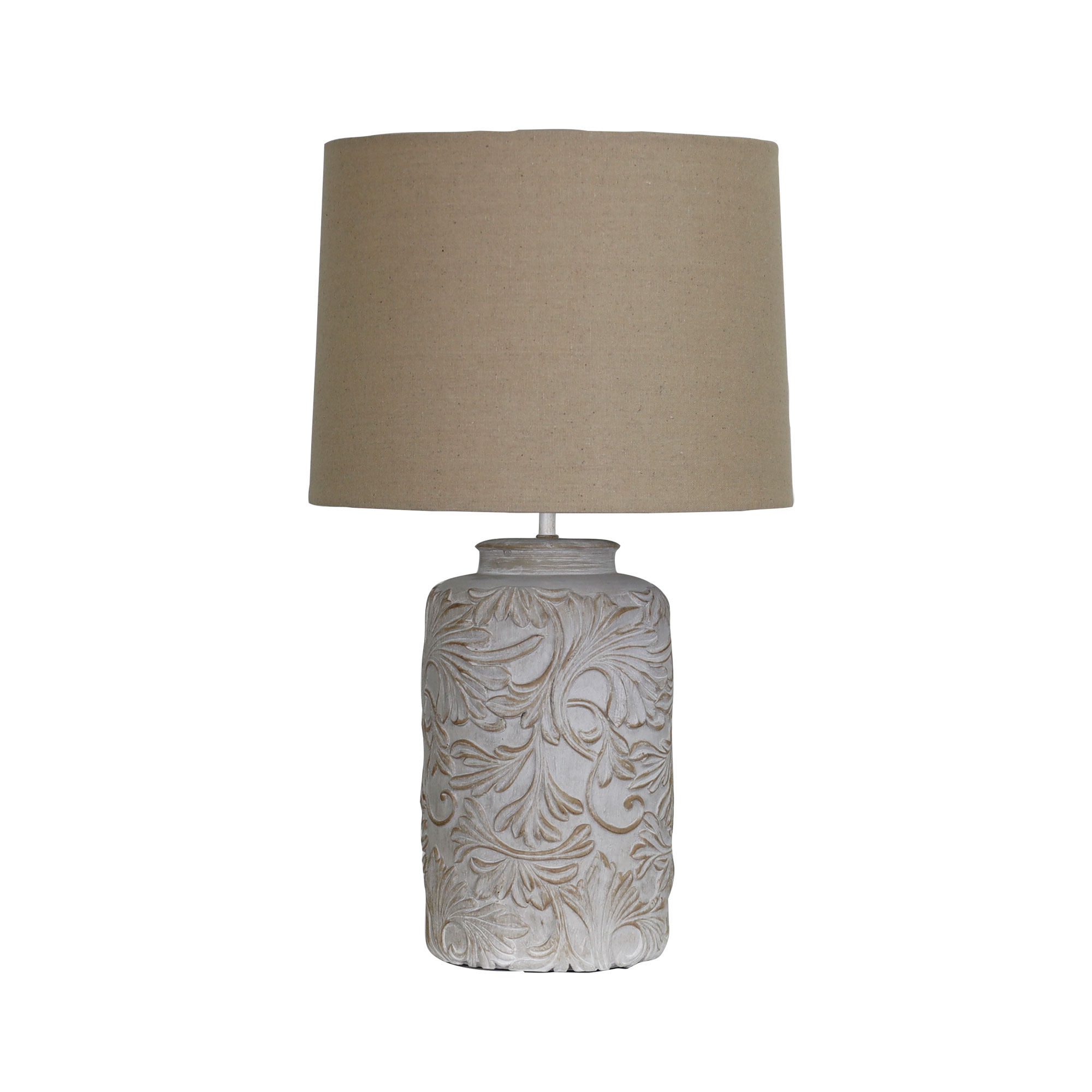 Anna Embossed Floral Base Table Lamp