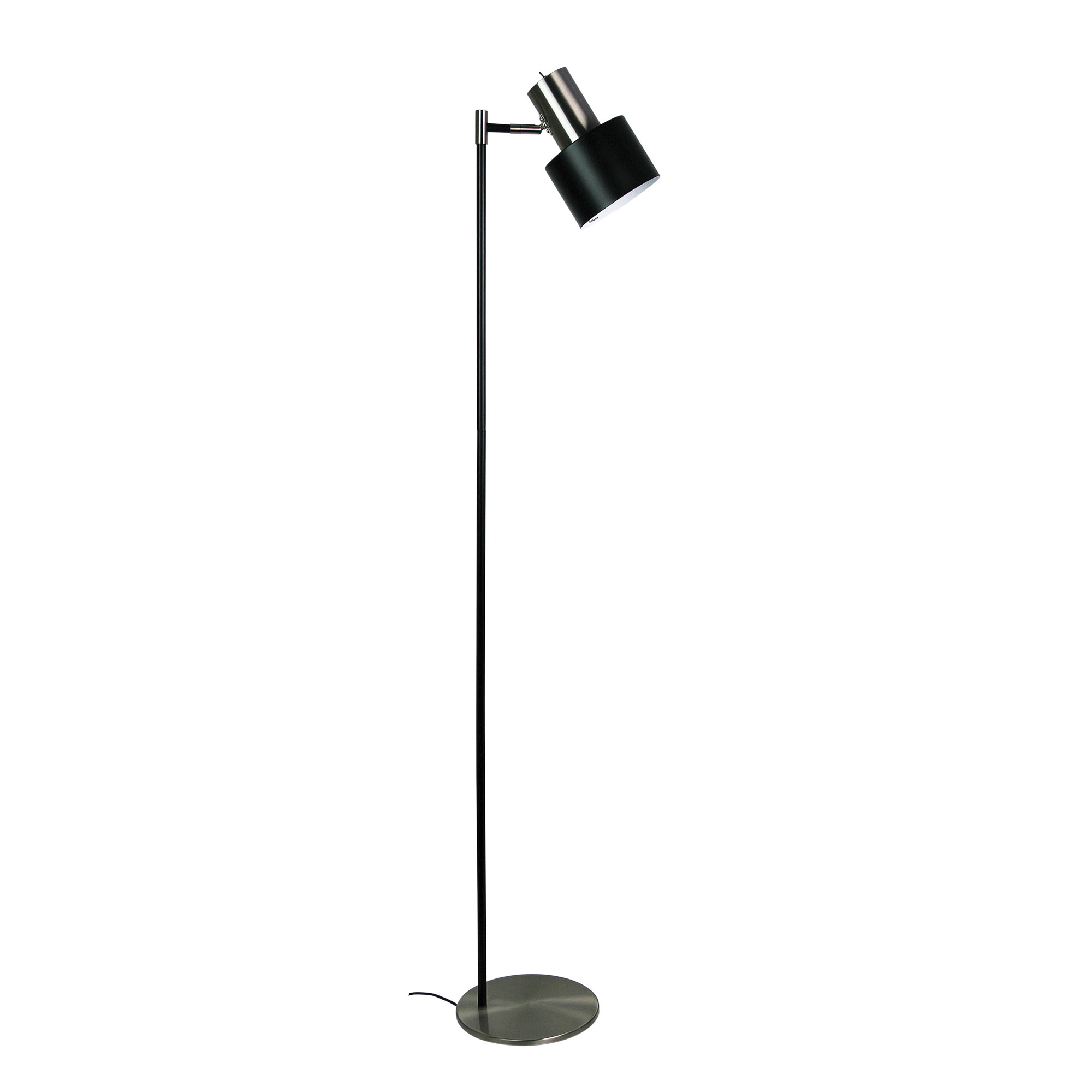Ava Brushed Chrome Scandustrial Floor Lamp
