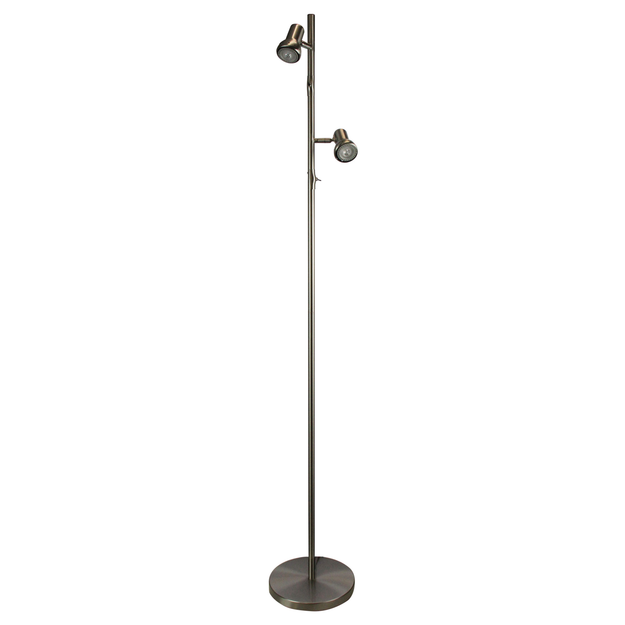 Dora Twin Light Adjustable Antique Brass Floor Lamp