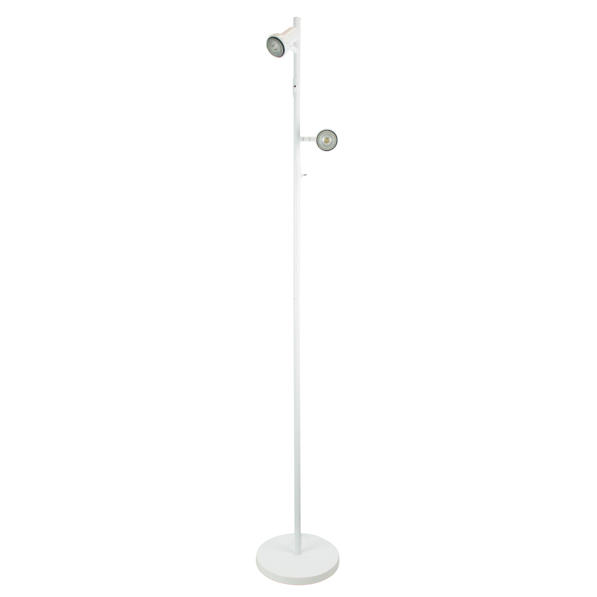 Dora Twin Light Adjustable White Floor Lamp