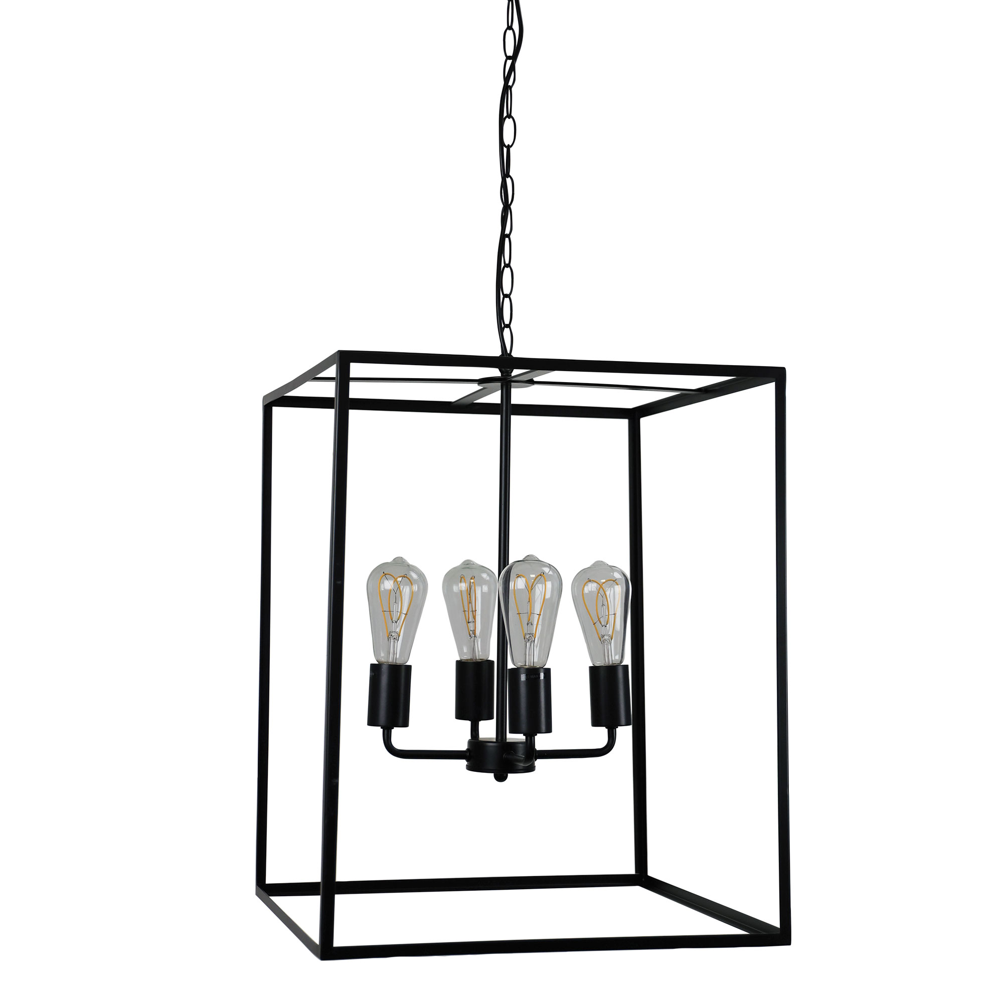 Harry 4 Light Boxed Metal Frame Pendant
