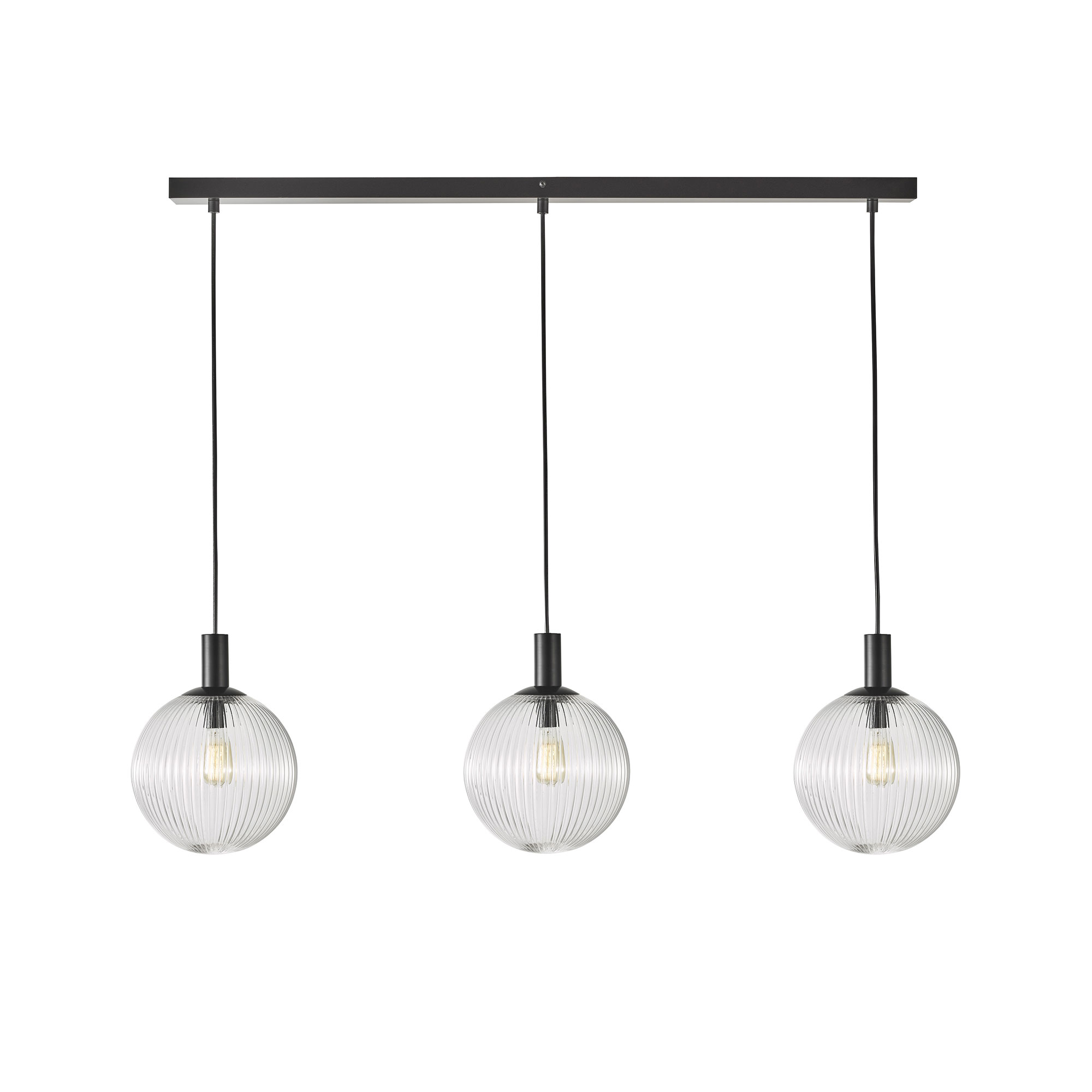 Legarda 3 Light Clear Glass Round Ball Pendant