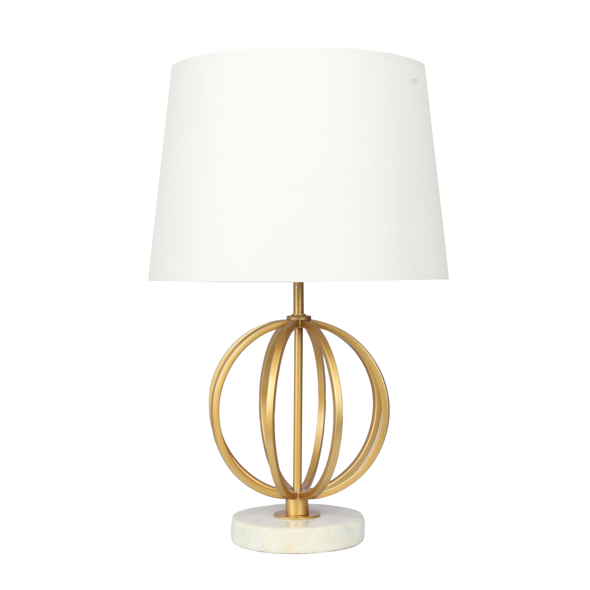 white and gold lamp table