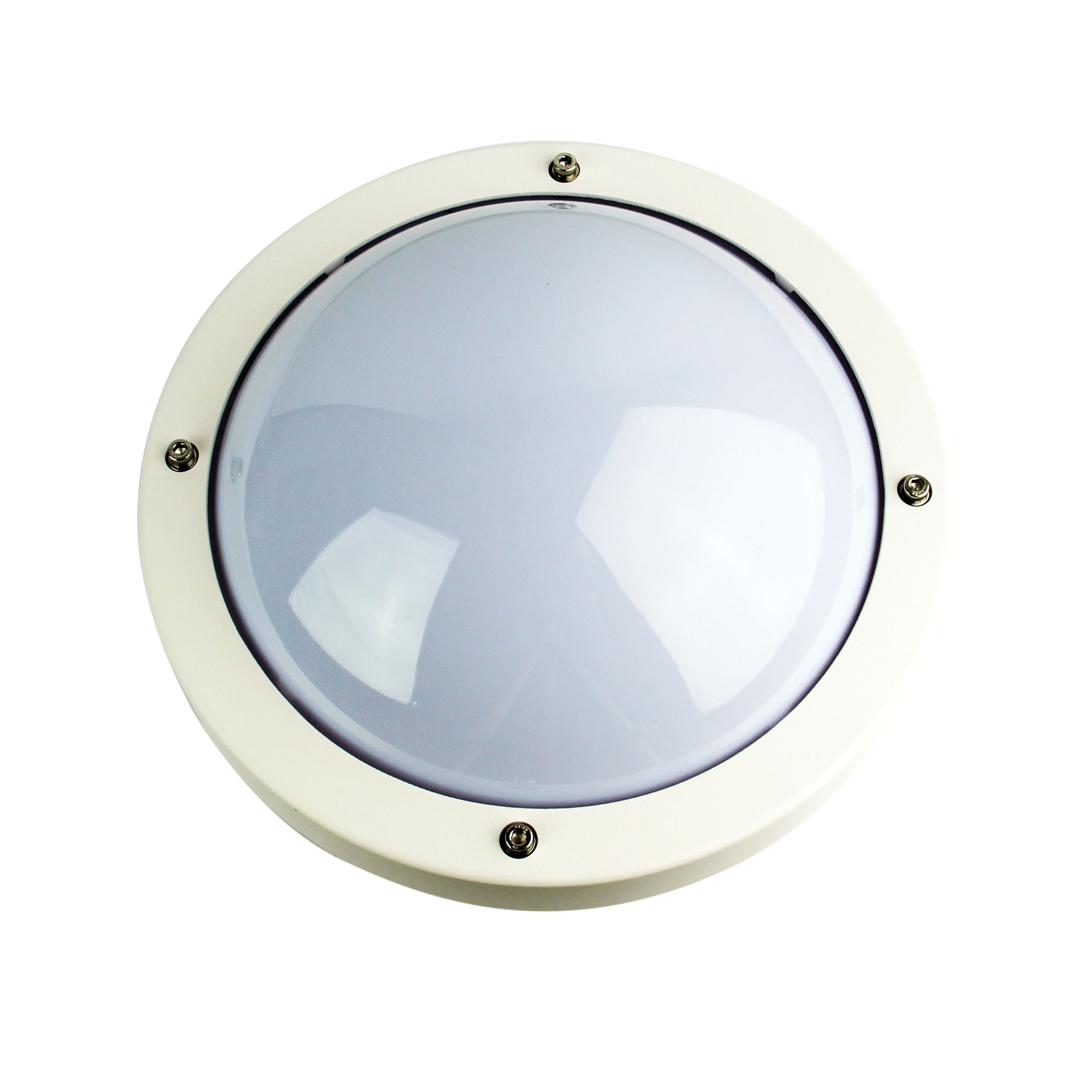 Pierce Round Outdoor White Wall Light
