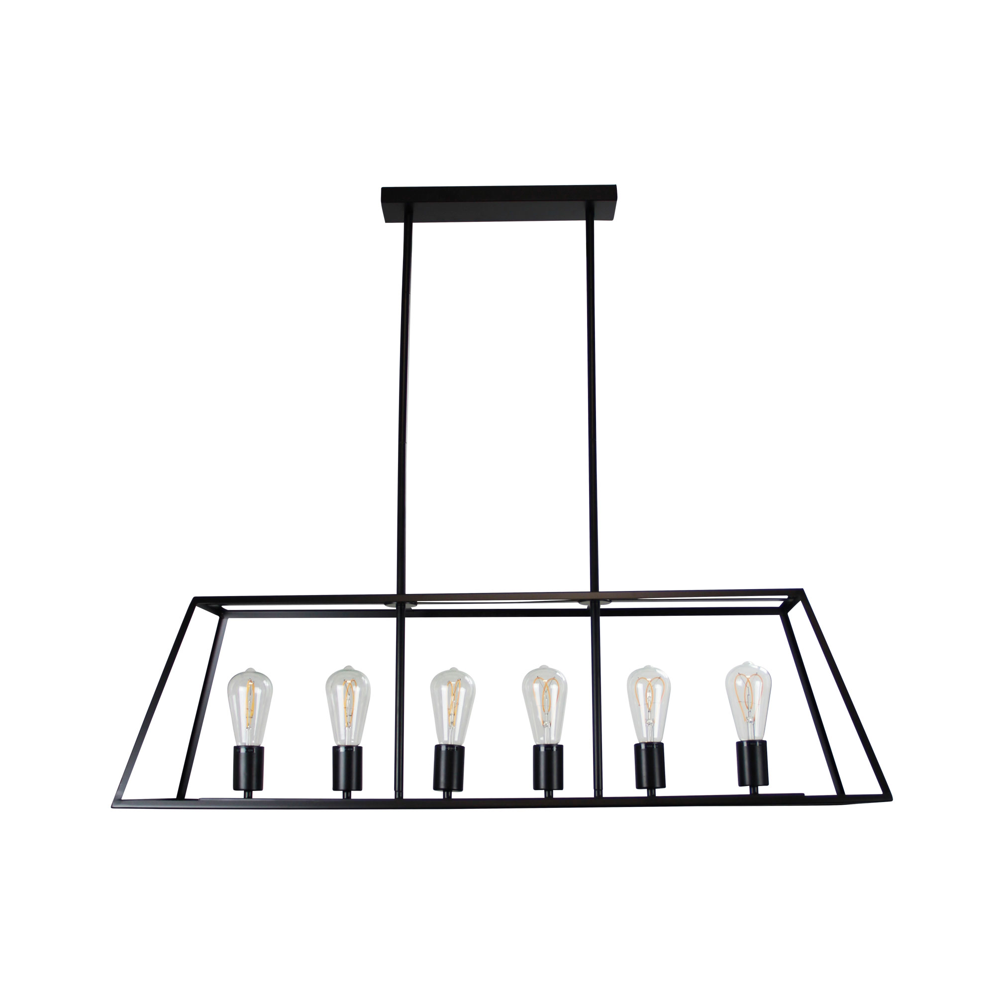 Whitby Linear Black 6 Light Hampton Pendant Light