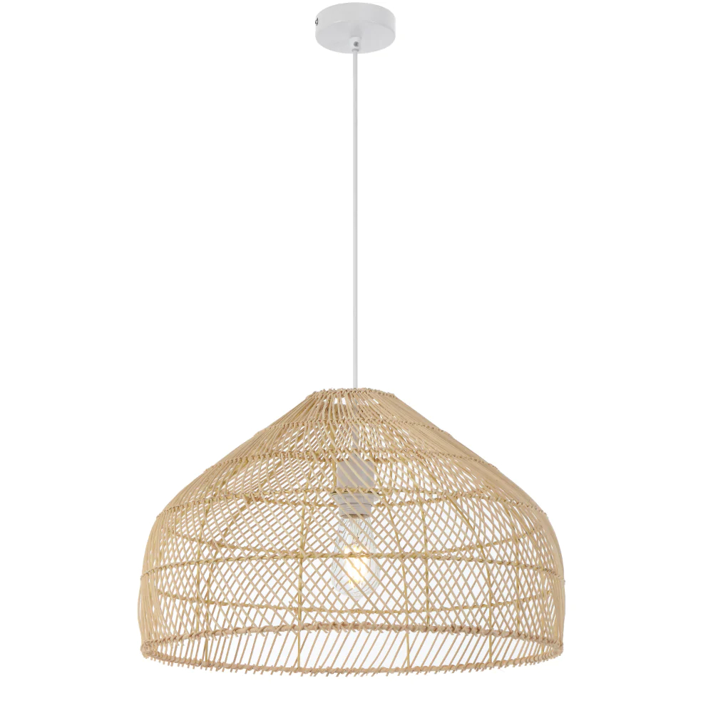 Freya Natural Rattan Dome Pendant Light