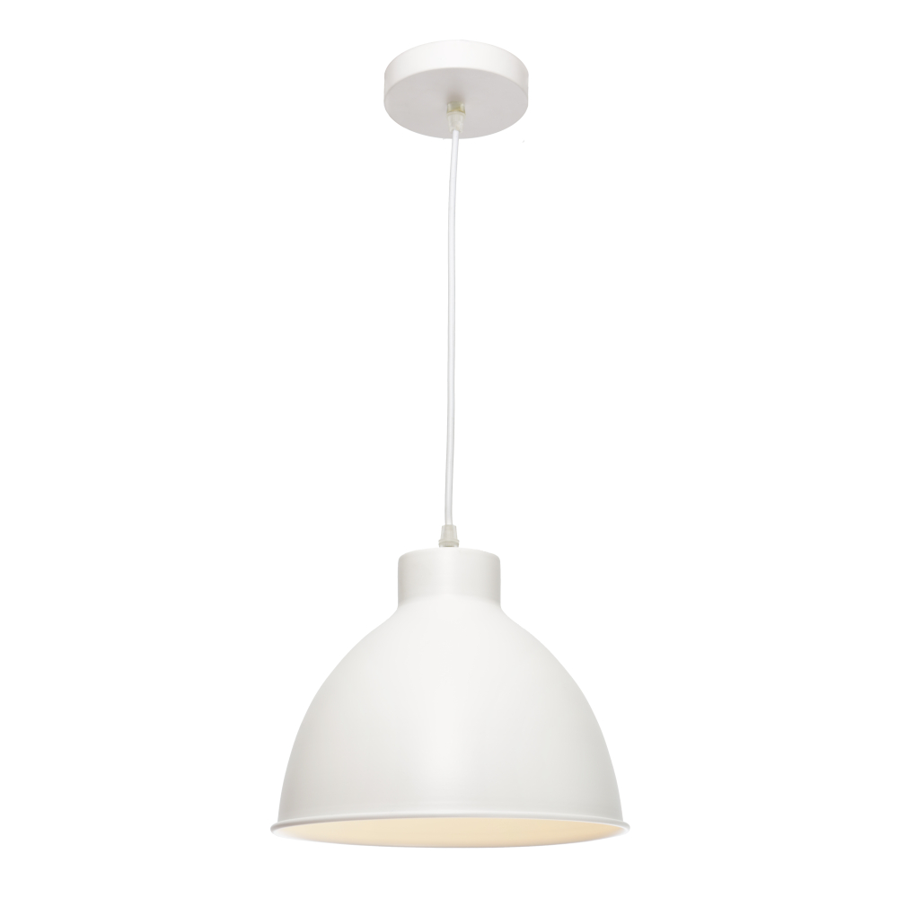 Dexter White Metal Dome Pendant Light