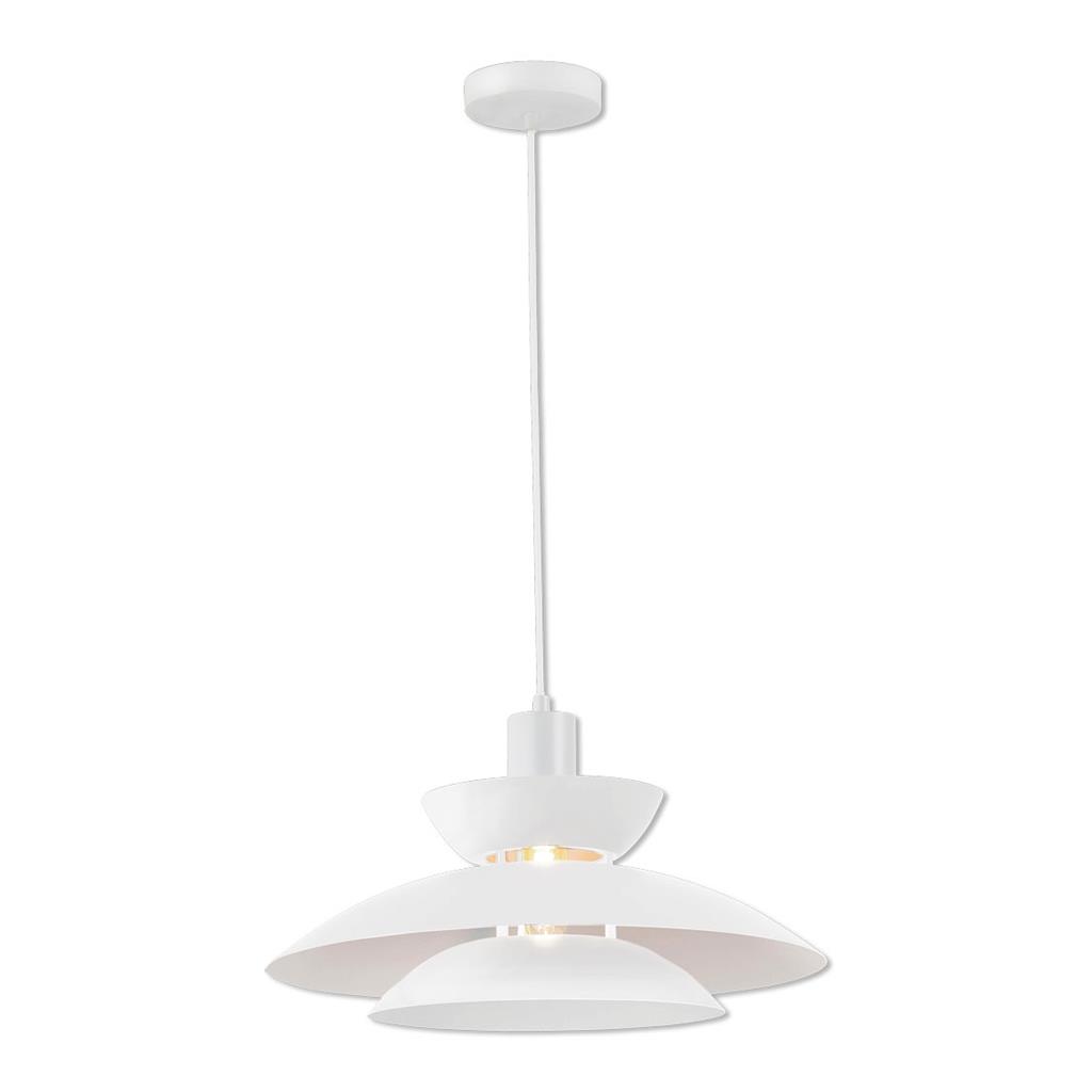 Allegra Matt White Three-Tier Shade Metal Pendant Light