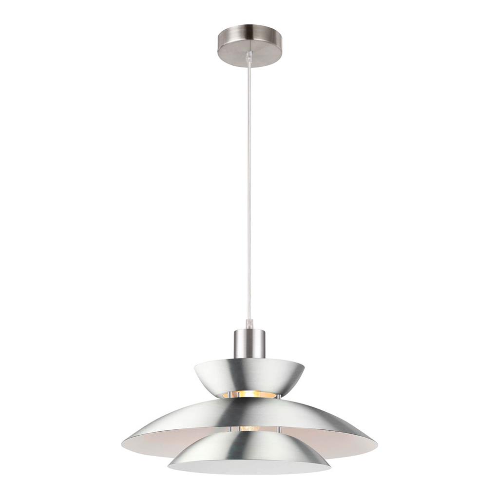 Allegra Chrome Three-Tier Shade Metal Pendant Light