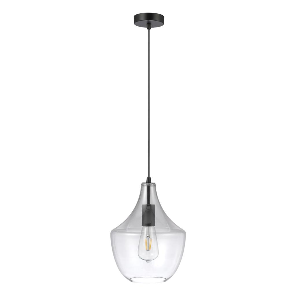Sail Black Clear Glass Modern Pendant Light