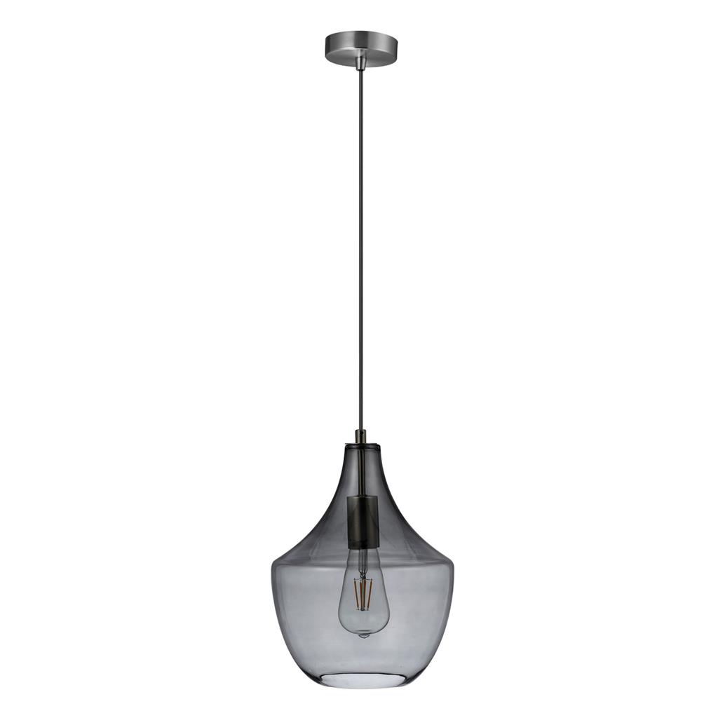 Sail Chrome Smoke Glass Modern Pendant Light