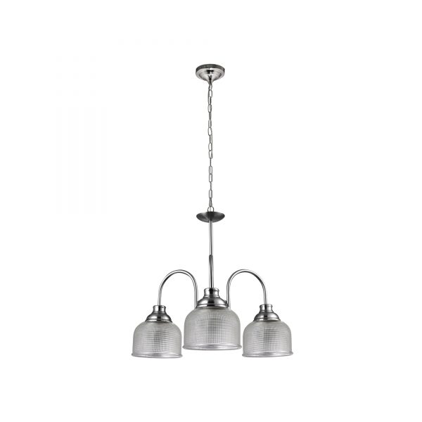 Aviva 3 Light Satin Chrome Pendant Chandelier