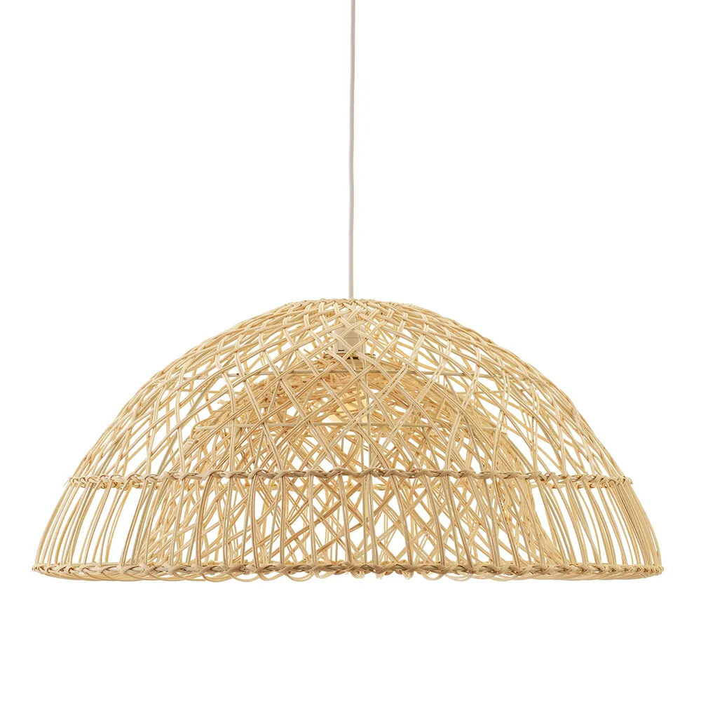 Luna Double Layered Rattan Dome Pendant