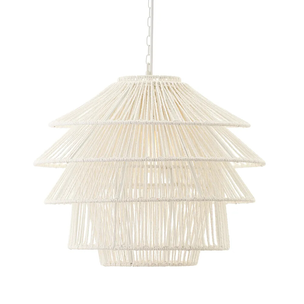Solair White Rope Layered Pendant Light