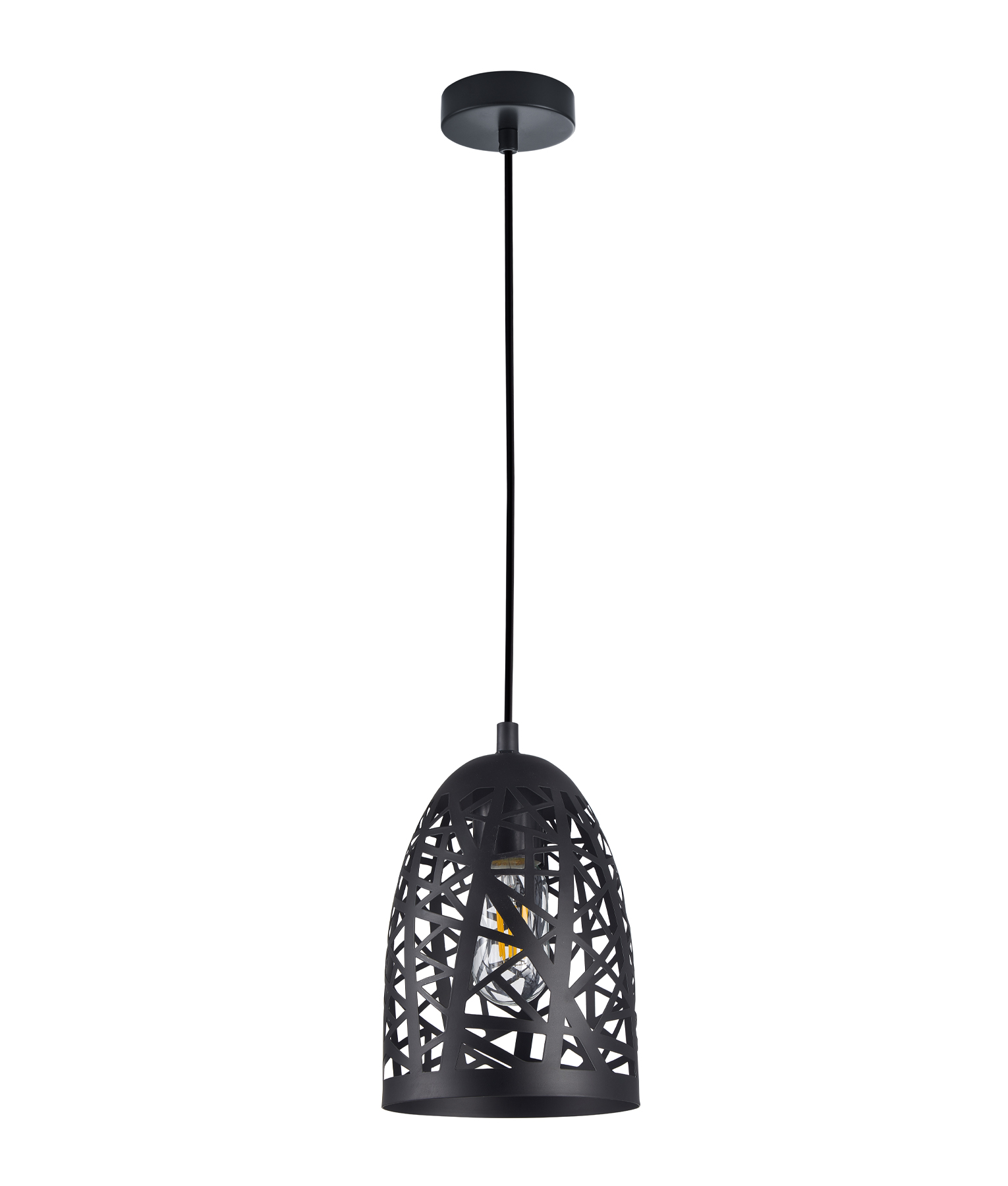 Elgar Black Metal Cage Pendant Light
