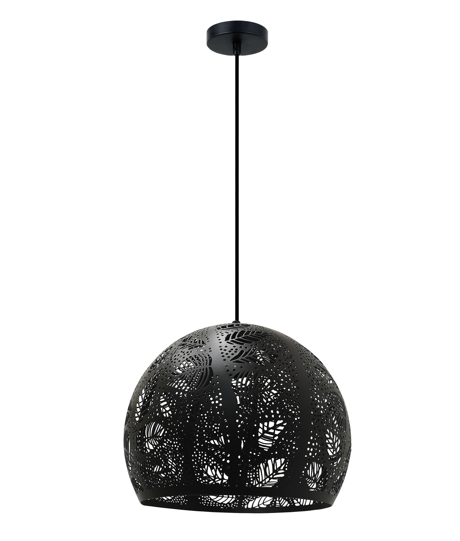 Babylon Black Embossed Dome Pendant