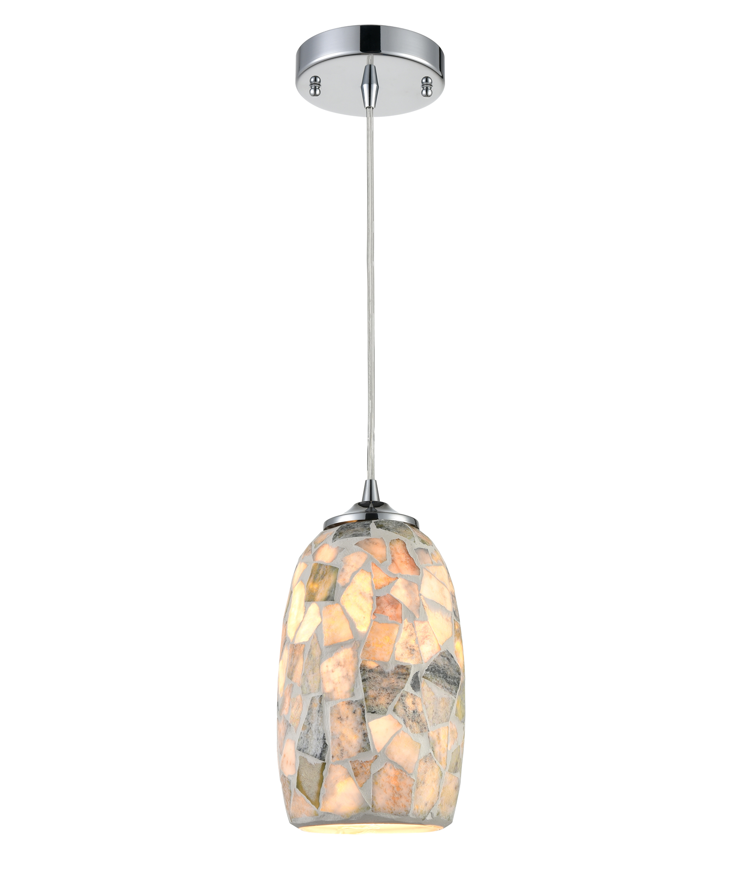 Mosaic Light Stone Blown Glass Pendant